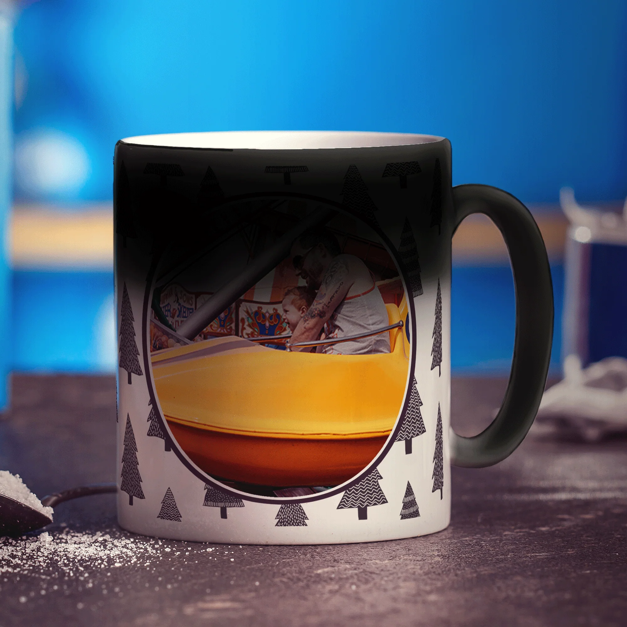 Christmas Tree Pattern Photo Mug - Image 3