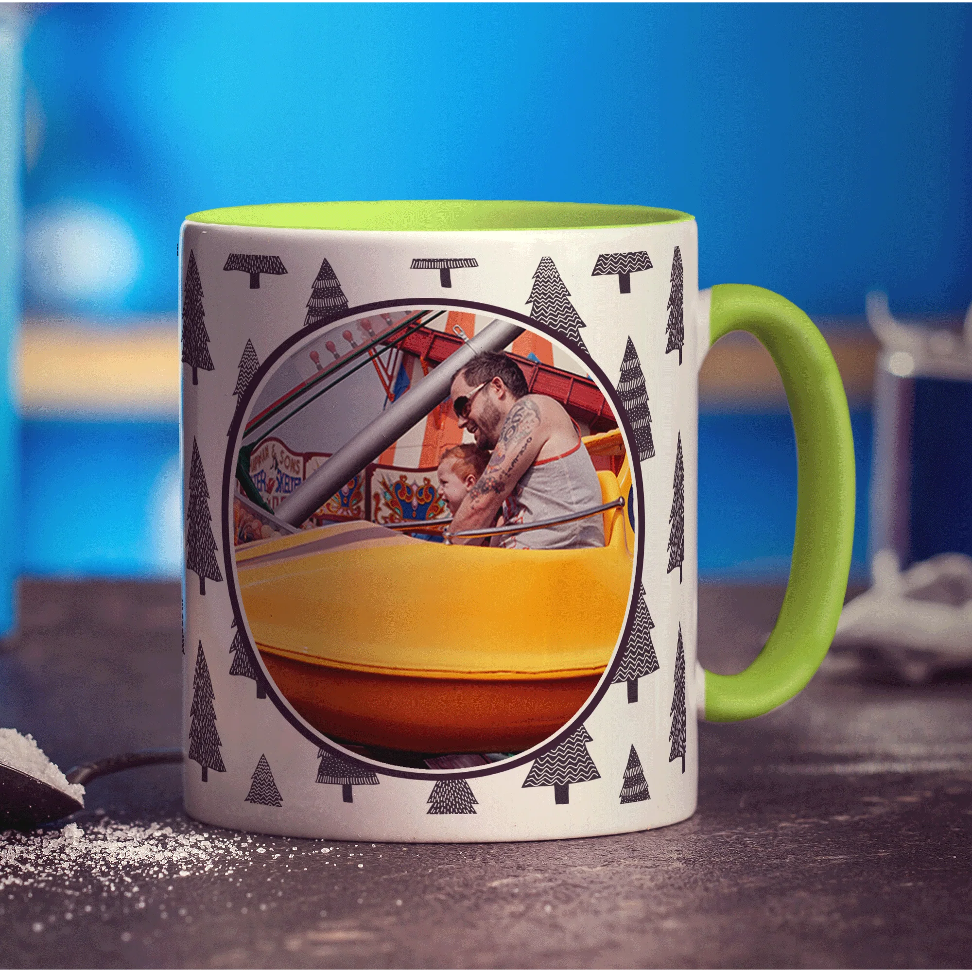 Christmas Tree Pattern Photo Mug - Image 4