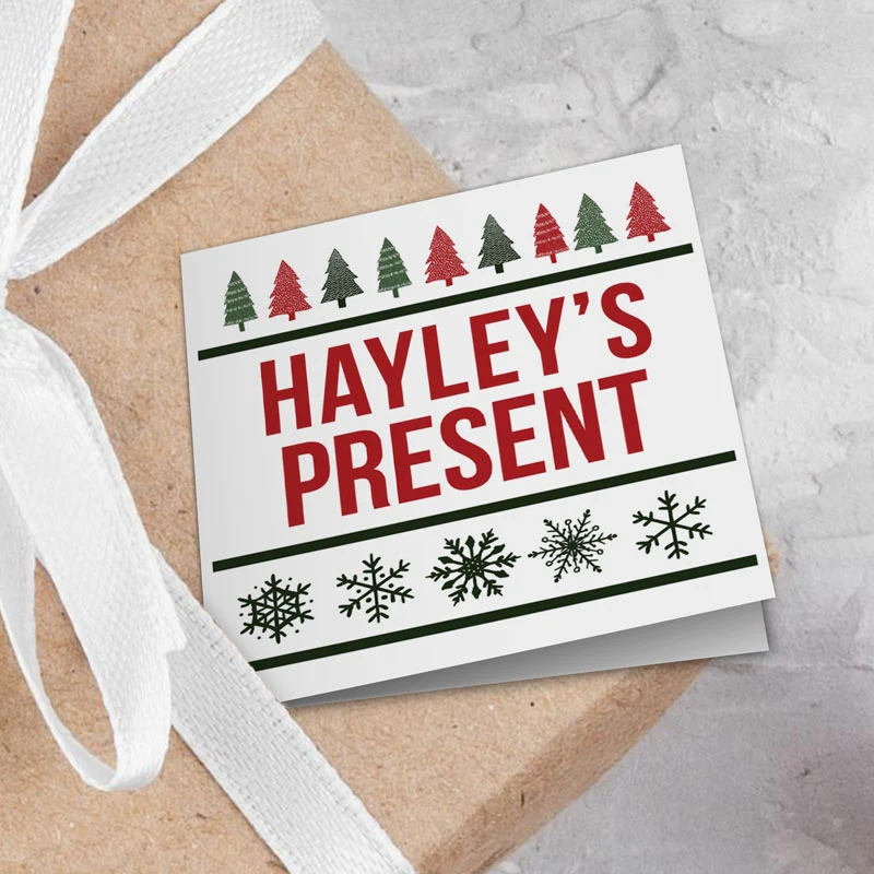Christmas Tree Pattern Message Wrapping Paper - Image 2