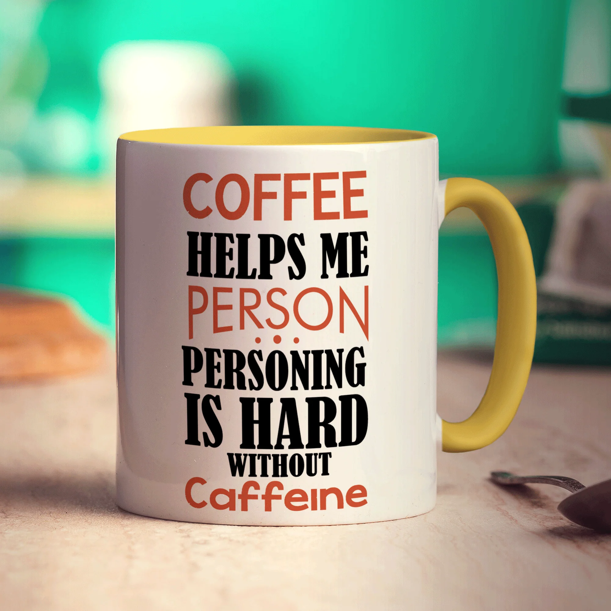 Coffee Helps Me Person. Personing is Hard Without Caffeine Mug - Image 5
