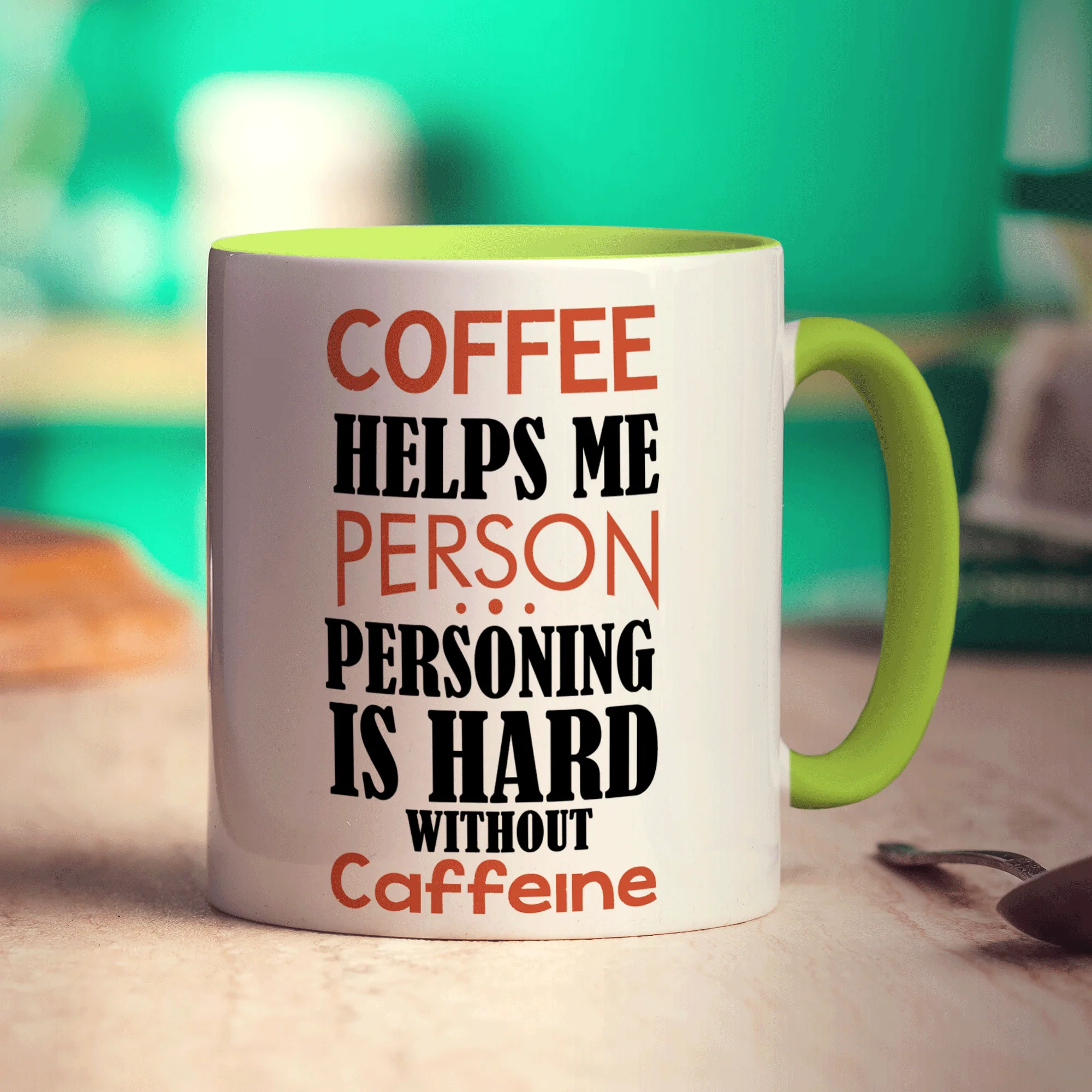 Coffee Helps Me Person. Personing is Hard Without Caffeine Mug - Image 7