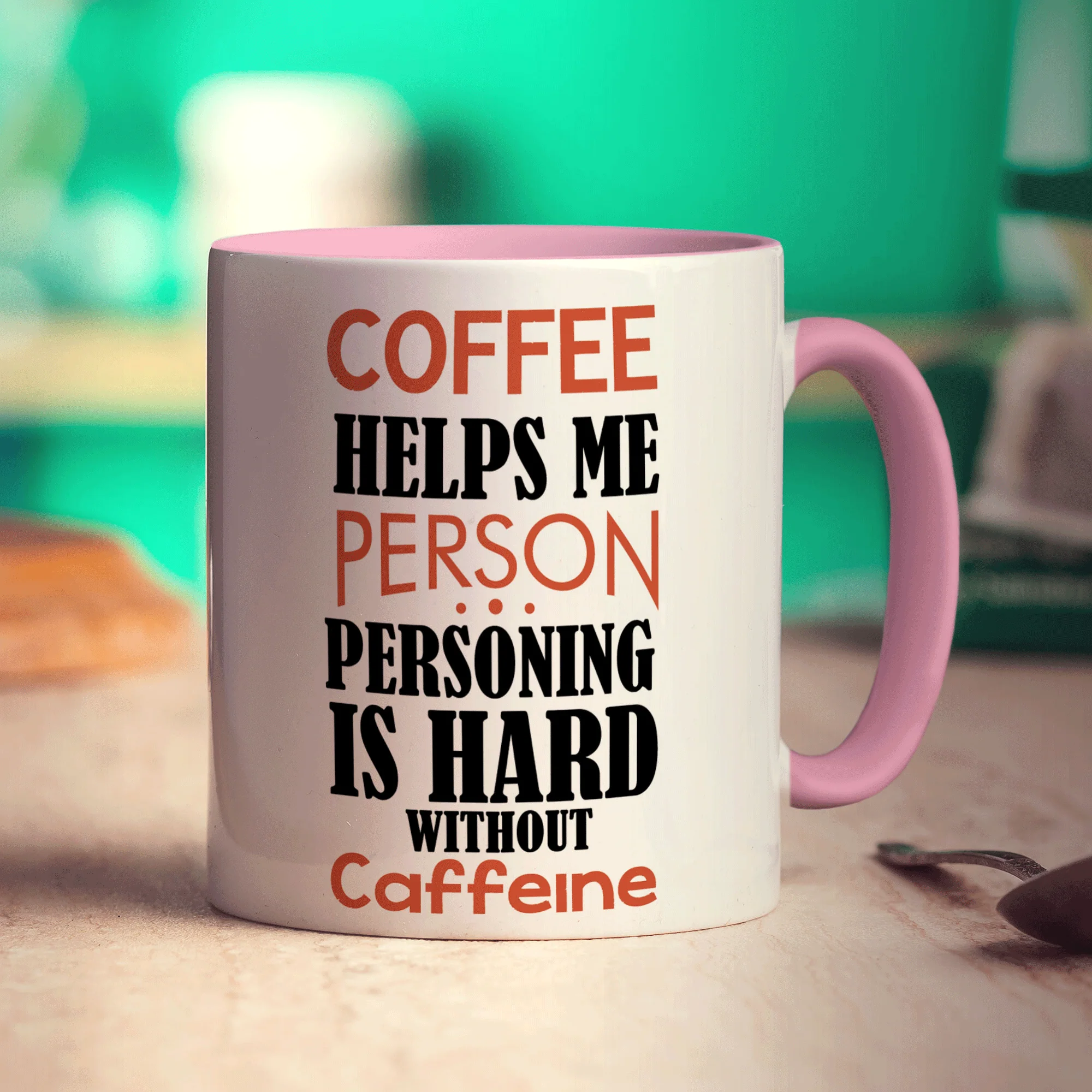 Coffee Helps Me Person. Personing is Hard Without Caffeine Mug - Image 9
