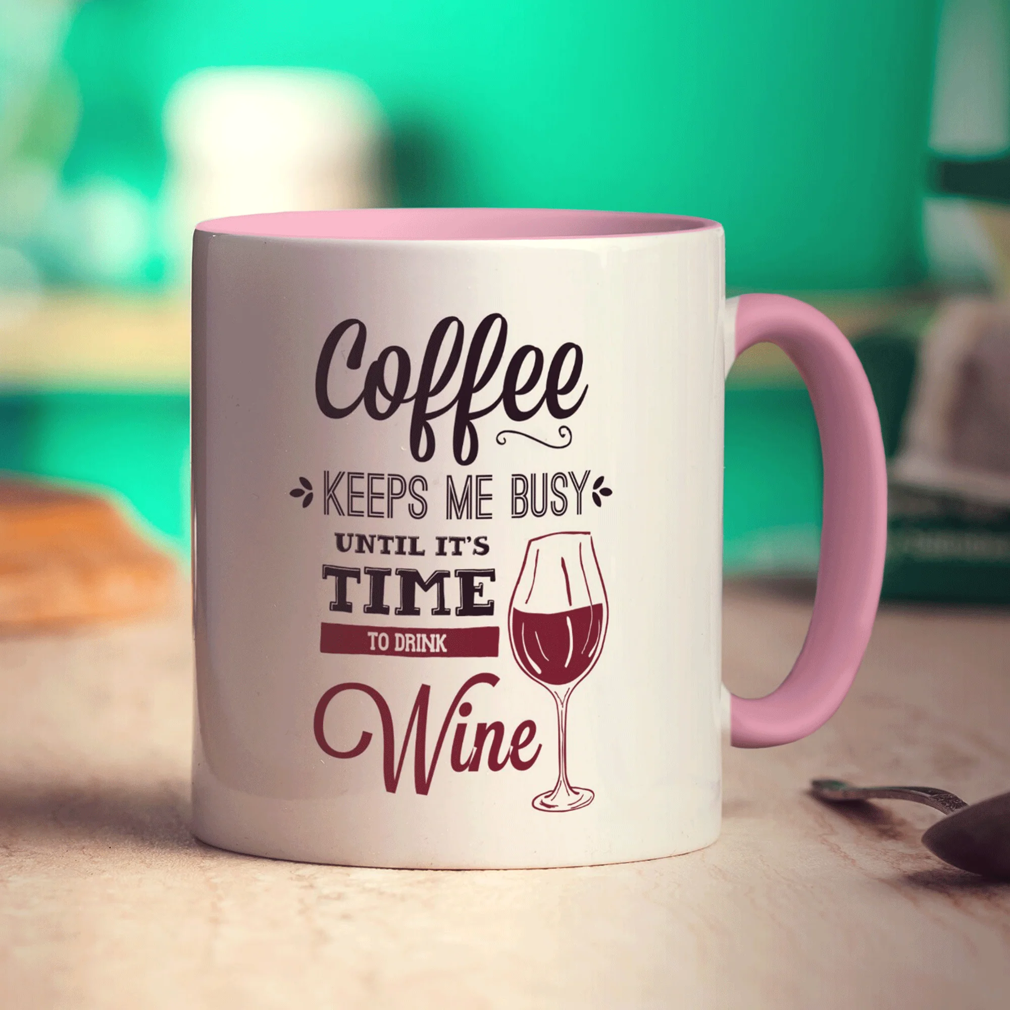 Coffee Keeps Me Busy Until It's Time To Drink Wine Mug - Image 11