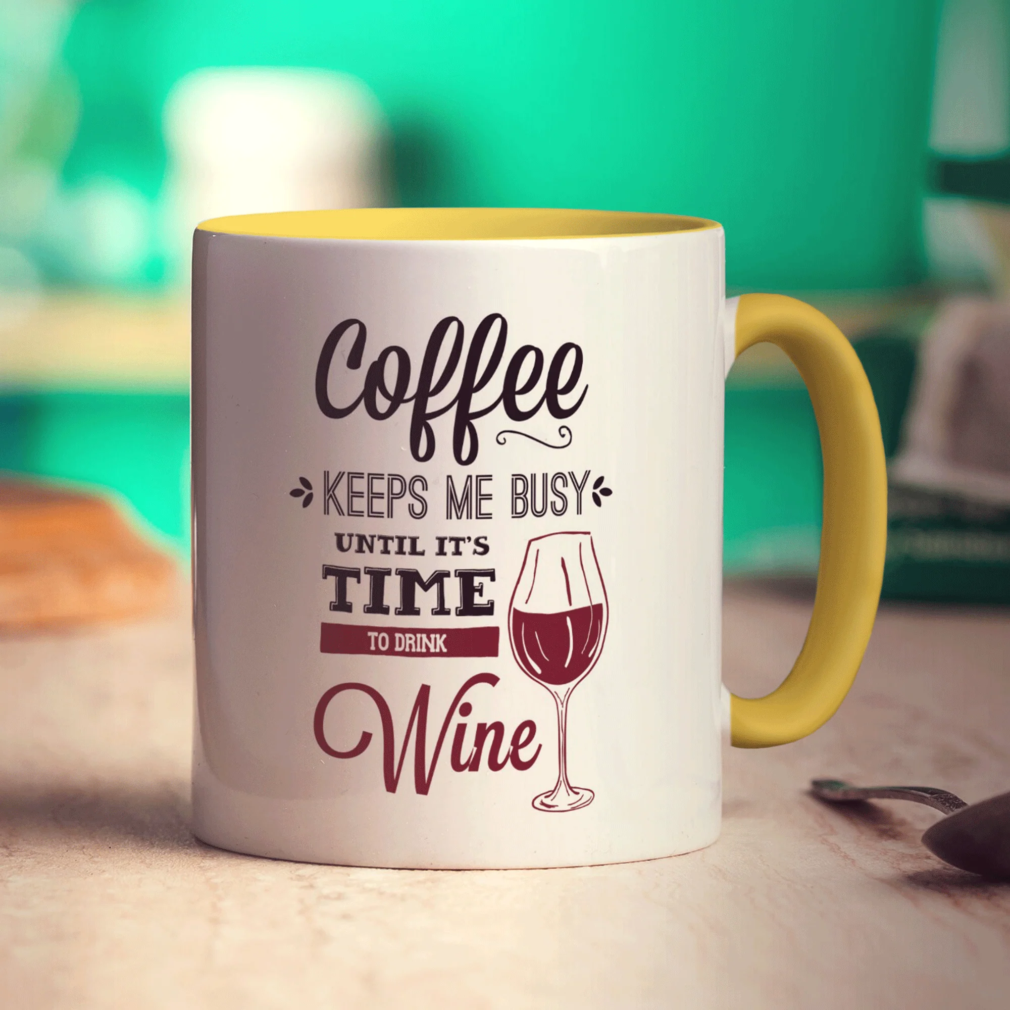 Coffee Keeps Me Busy Until It's Time To Drink Wine Mug - Image 7