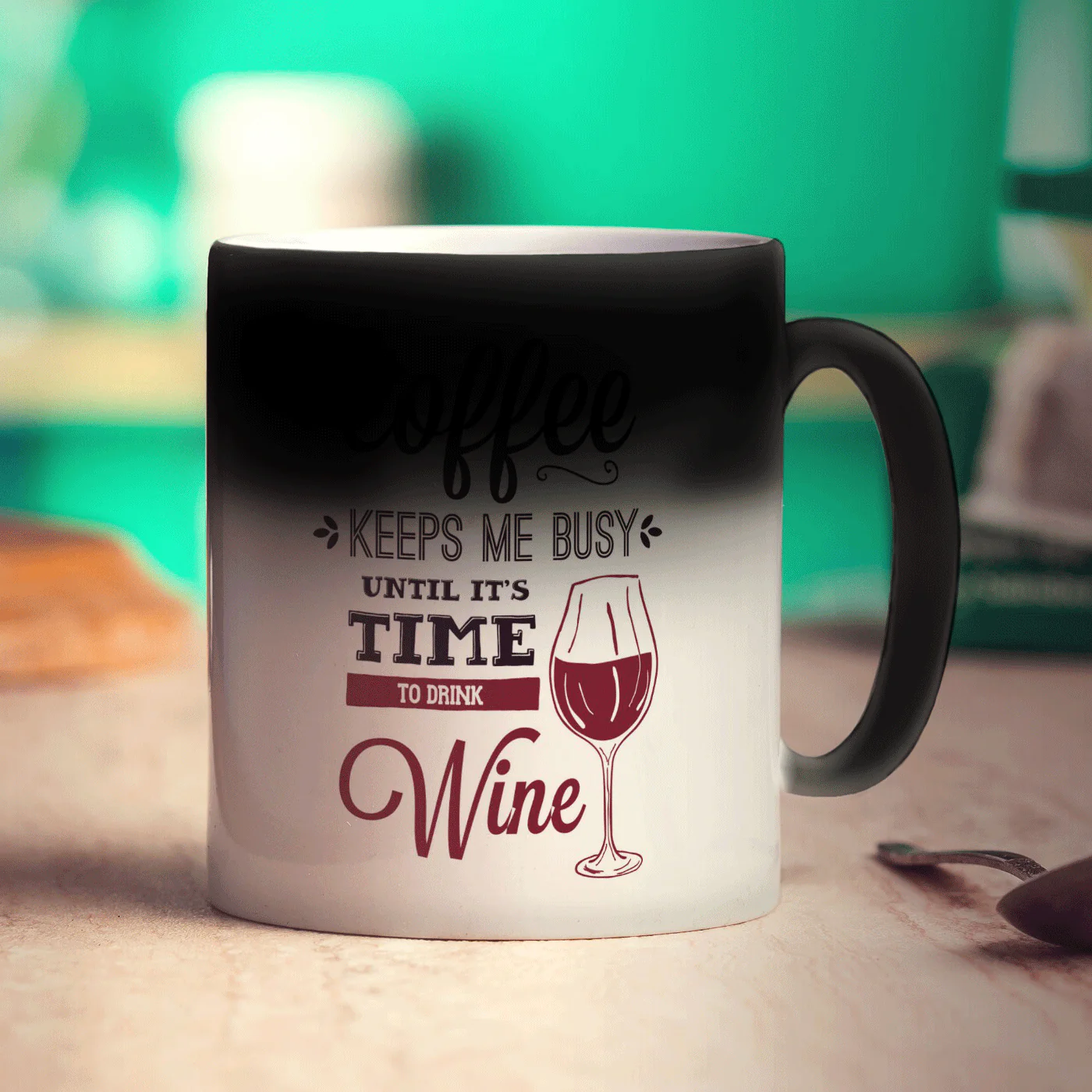 Coffee Keeps Me Busy Until It's Time To Drink Wine Mug - Image 8