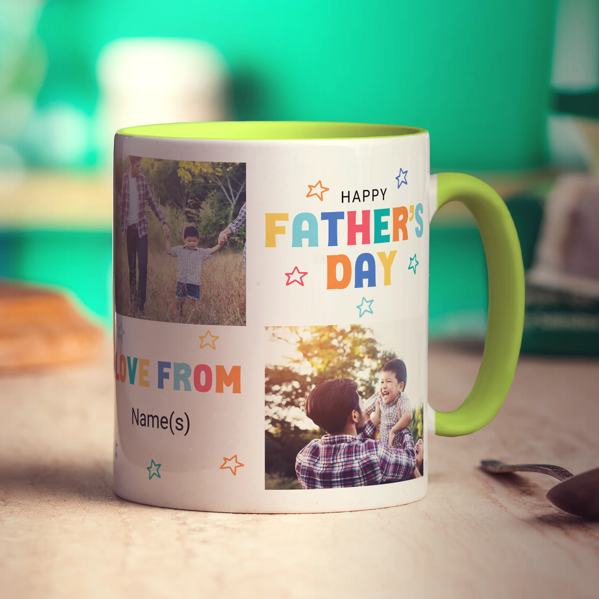 Colourful Happy Father's Day Photo and Text Mug - Image 10
