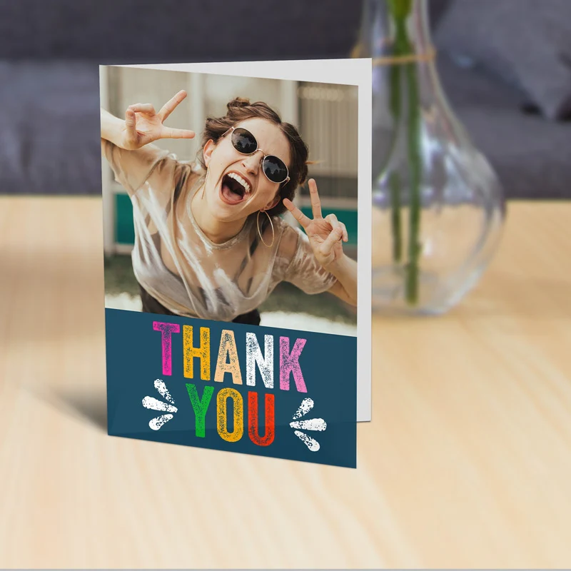 Colourful Thank You Photo Card - Image 3