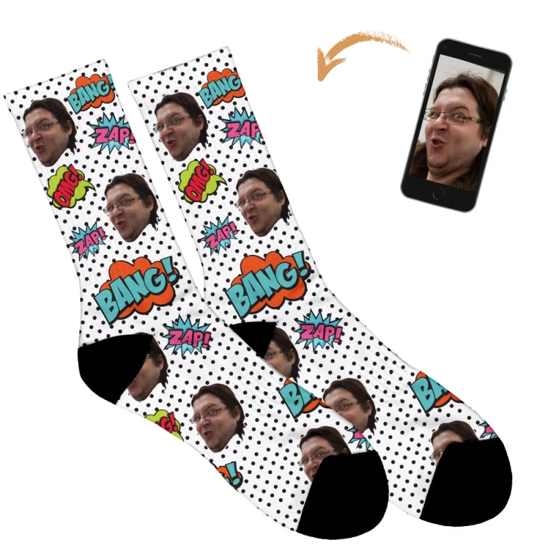 Comic Book Personalised Socks - Image 5