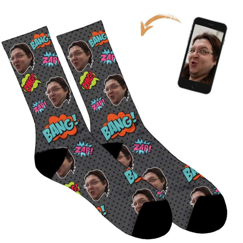 Comic Book Personalised Socks - Image 9
