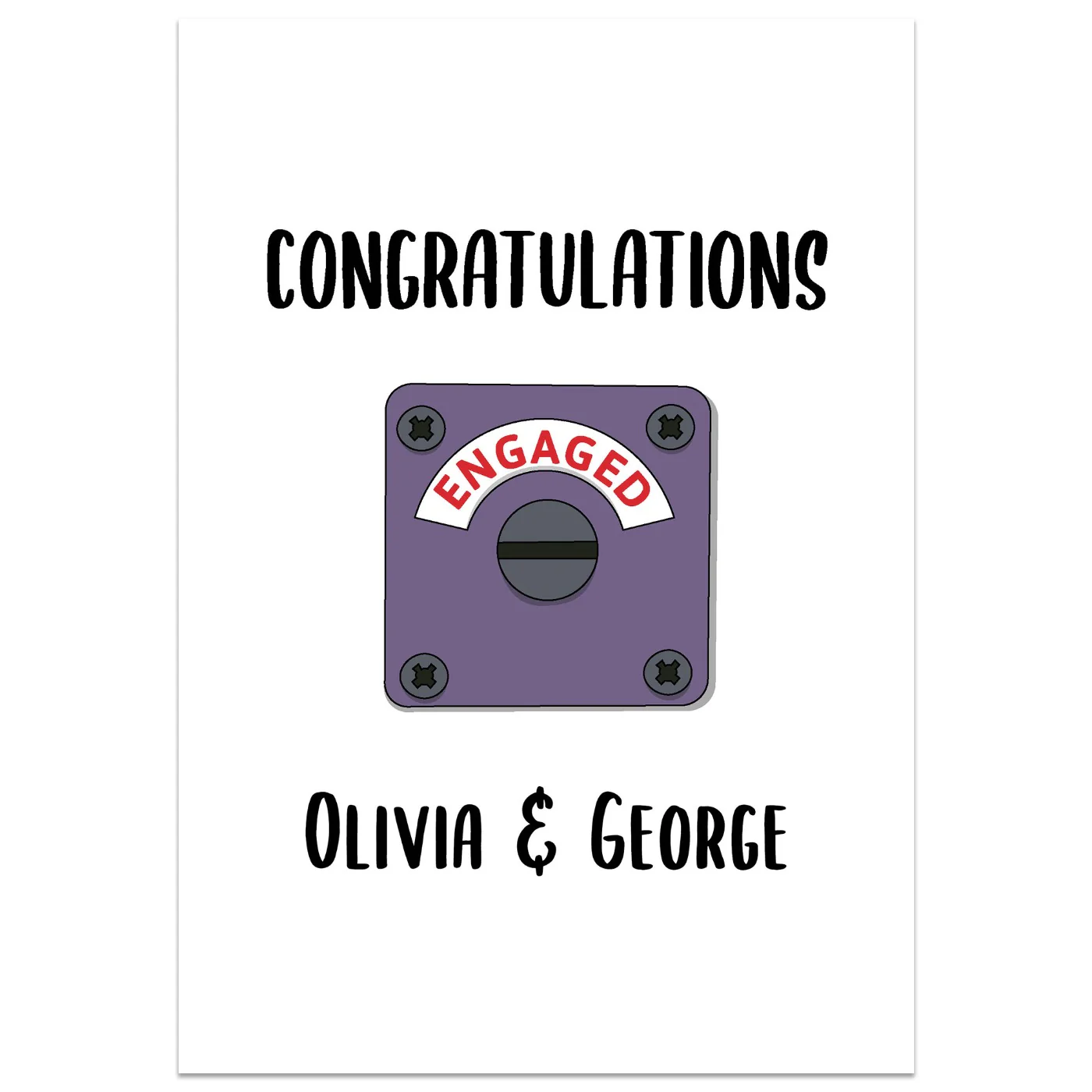 Congratulations Engaged Lock Card