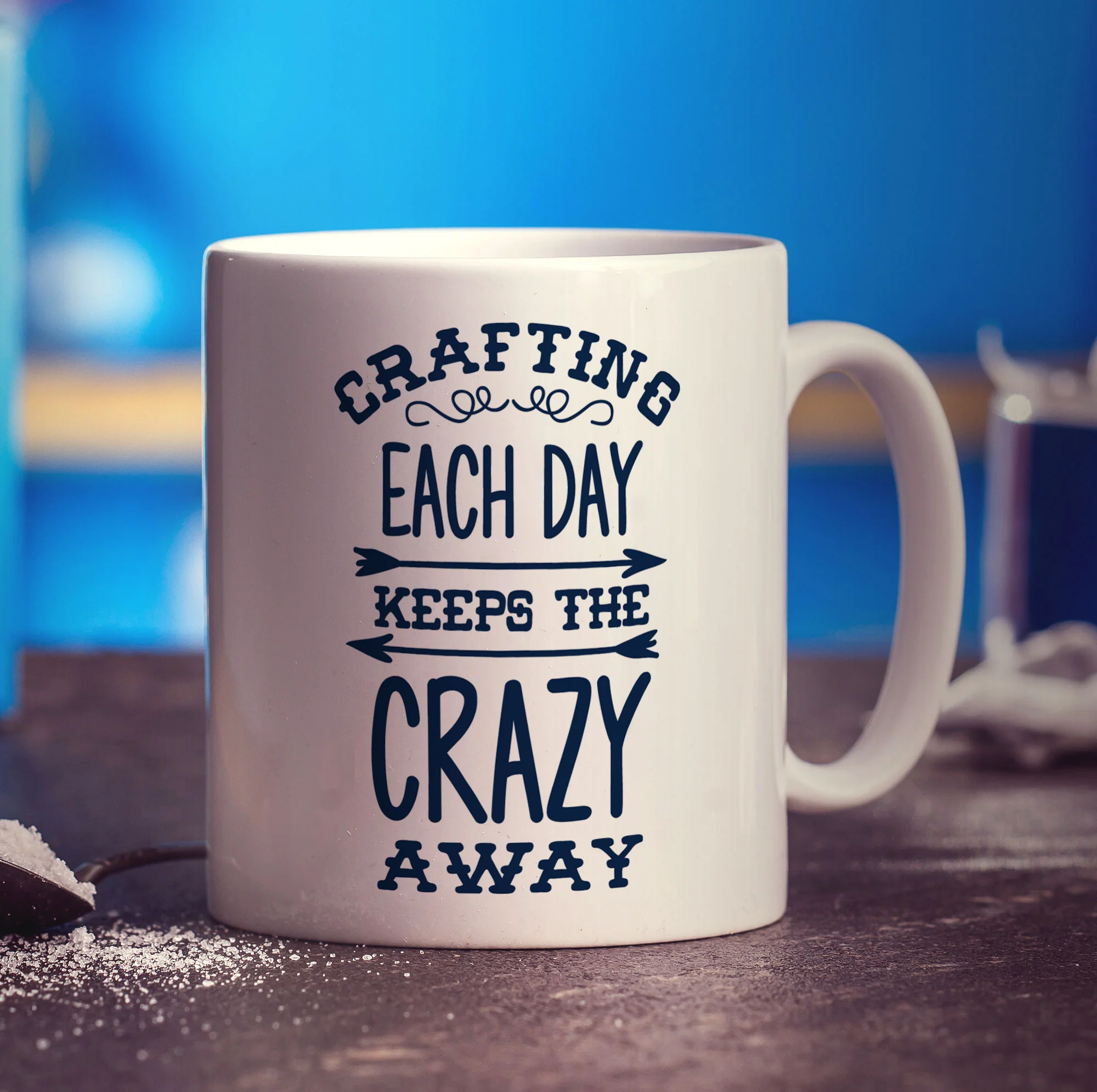 Crafting Each Day Keeps The Crazy Away Mug