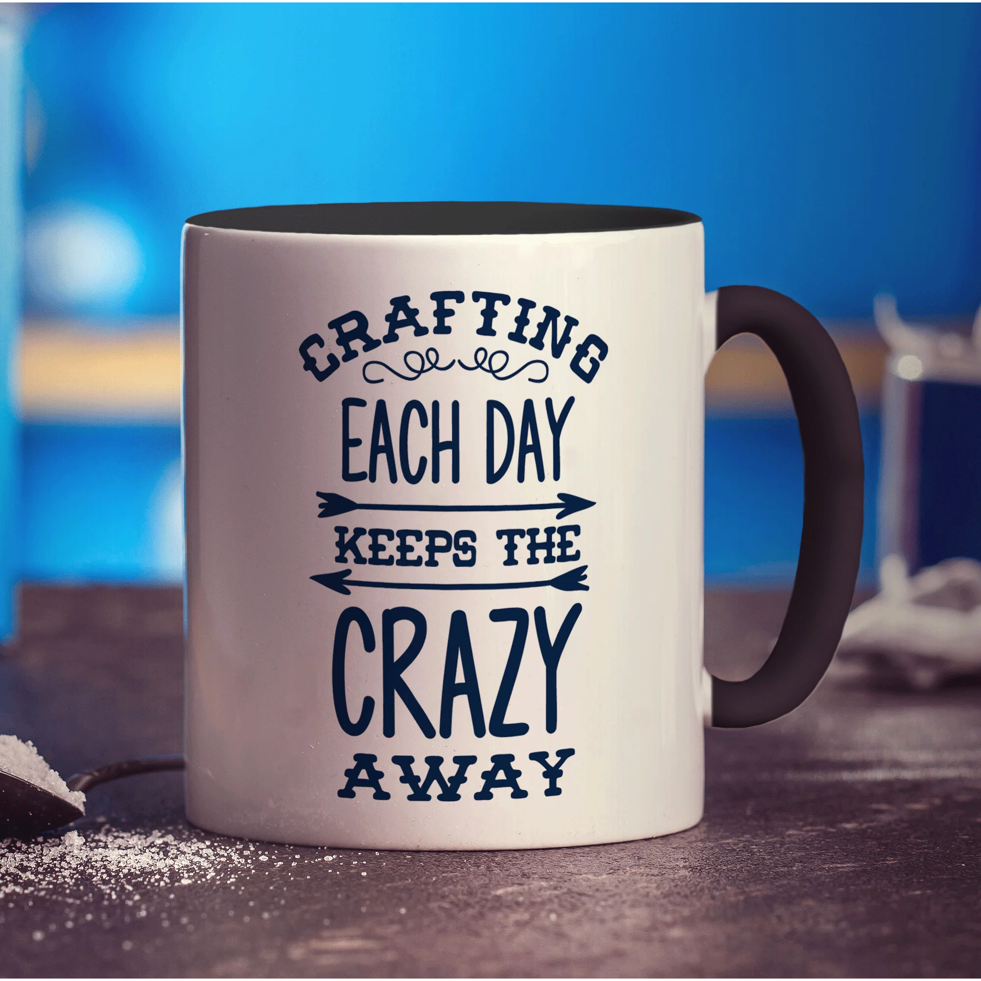 Crafting Each Day Keeps The Crazy Away Mug - Image 10