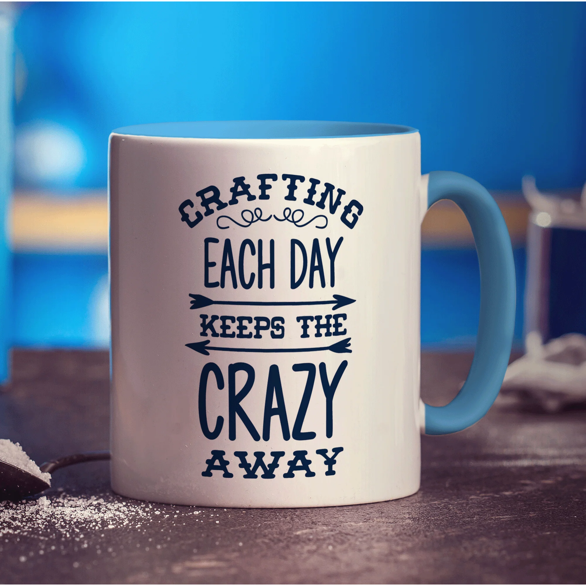 Crafting Each Day Keeps The Crazy Away Mug - Image 8