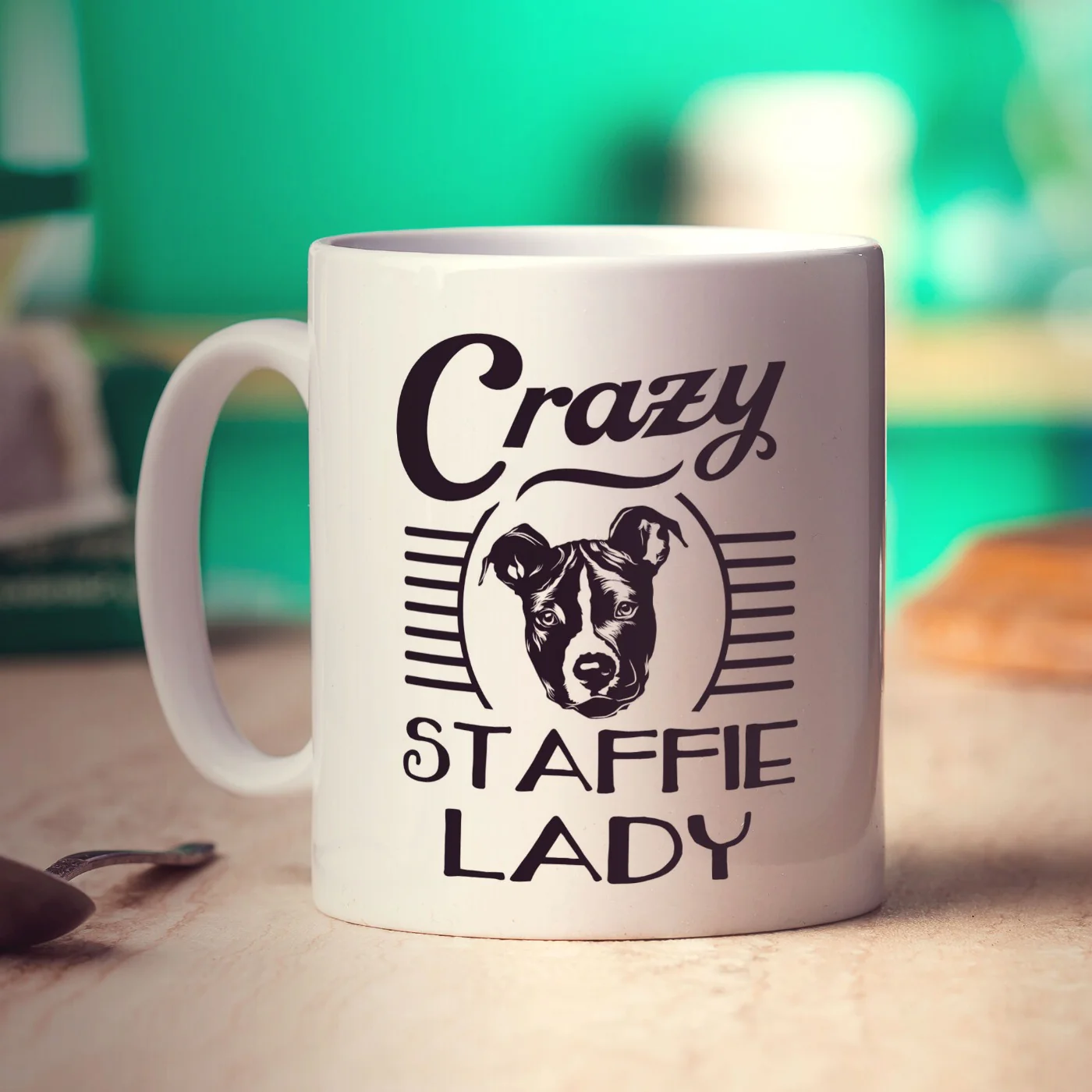 Crazy Staffie Lady Mug - Image 3