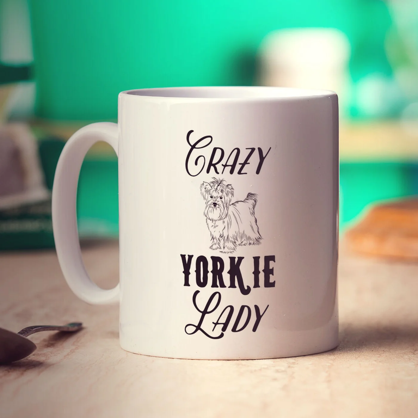 Crazy Yorkie Lady Mug - Image 3