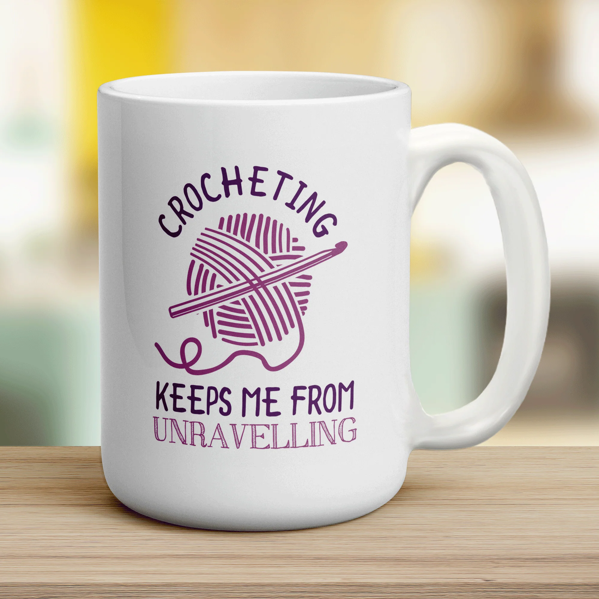 Crocheting Keeps Me From Unravelling Mug - Image 12