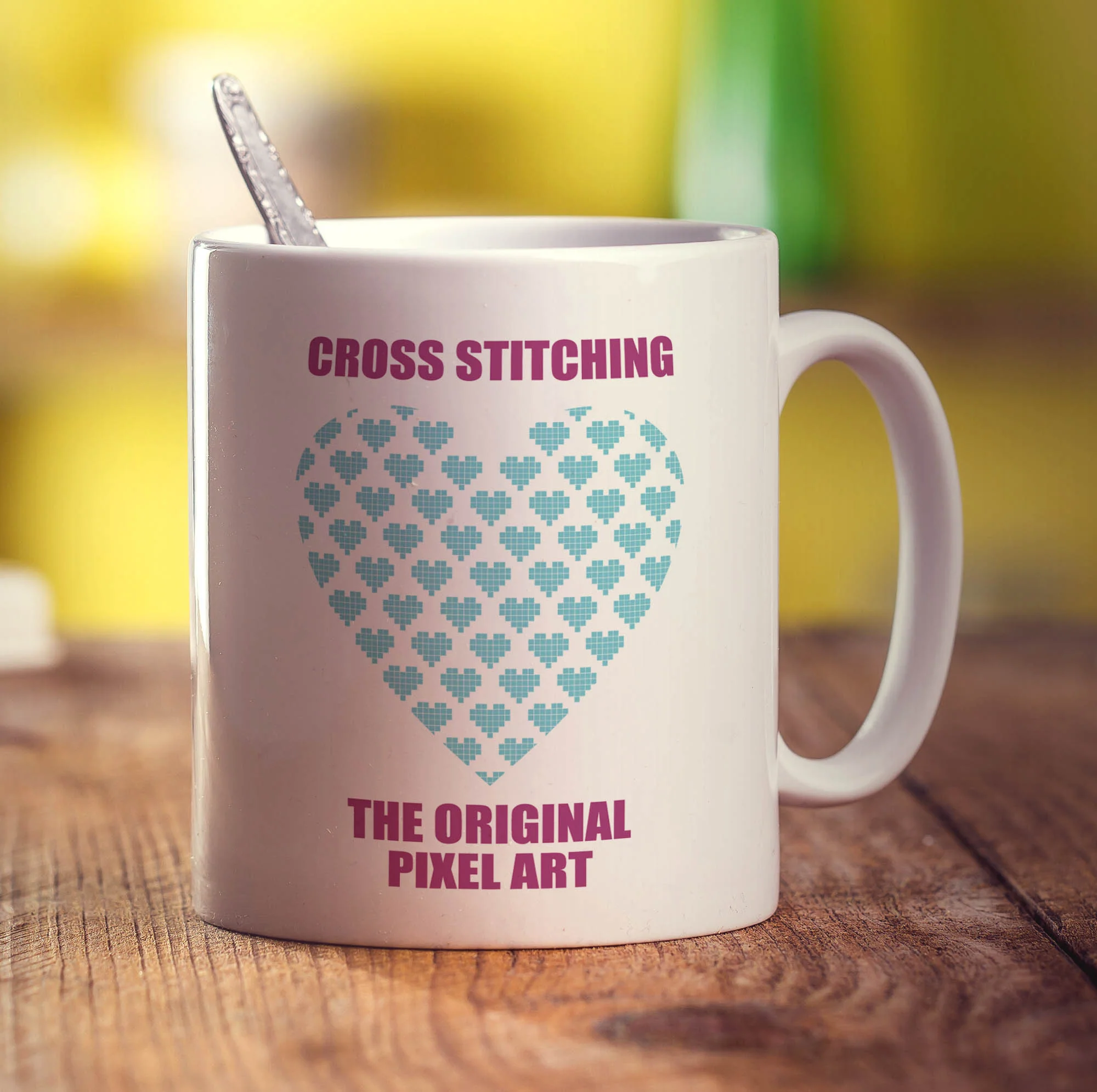 Cross Stitching The Original Pixel Art Mug - Image 3