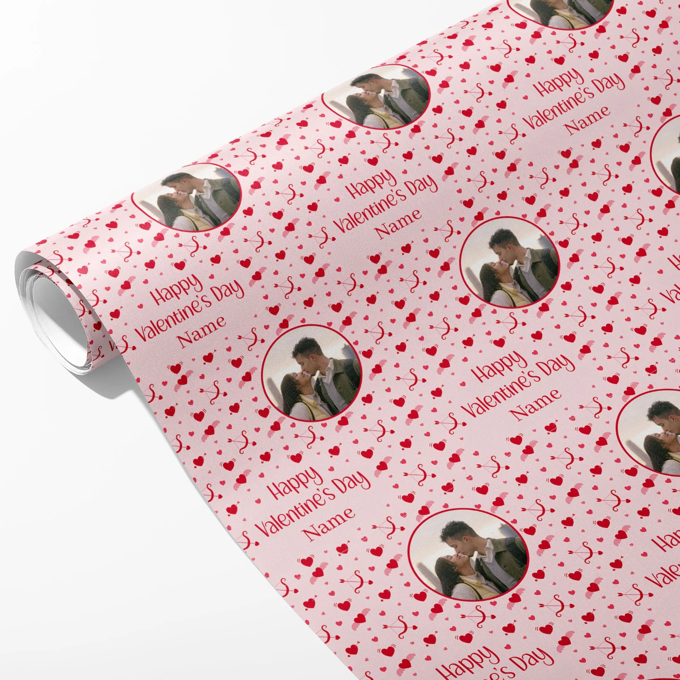 Cupid's Bow Photo and Name Wrapping Paper - Image 2