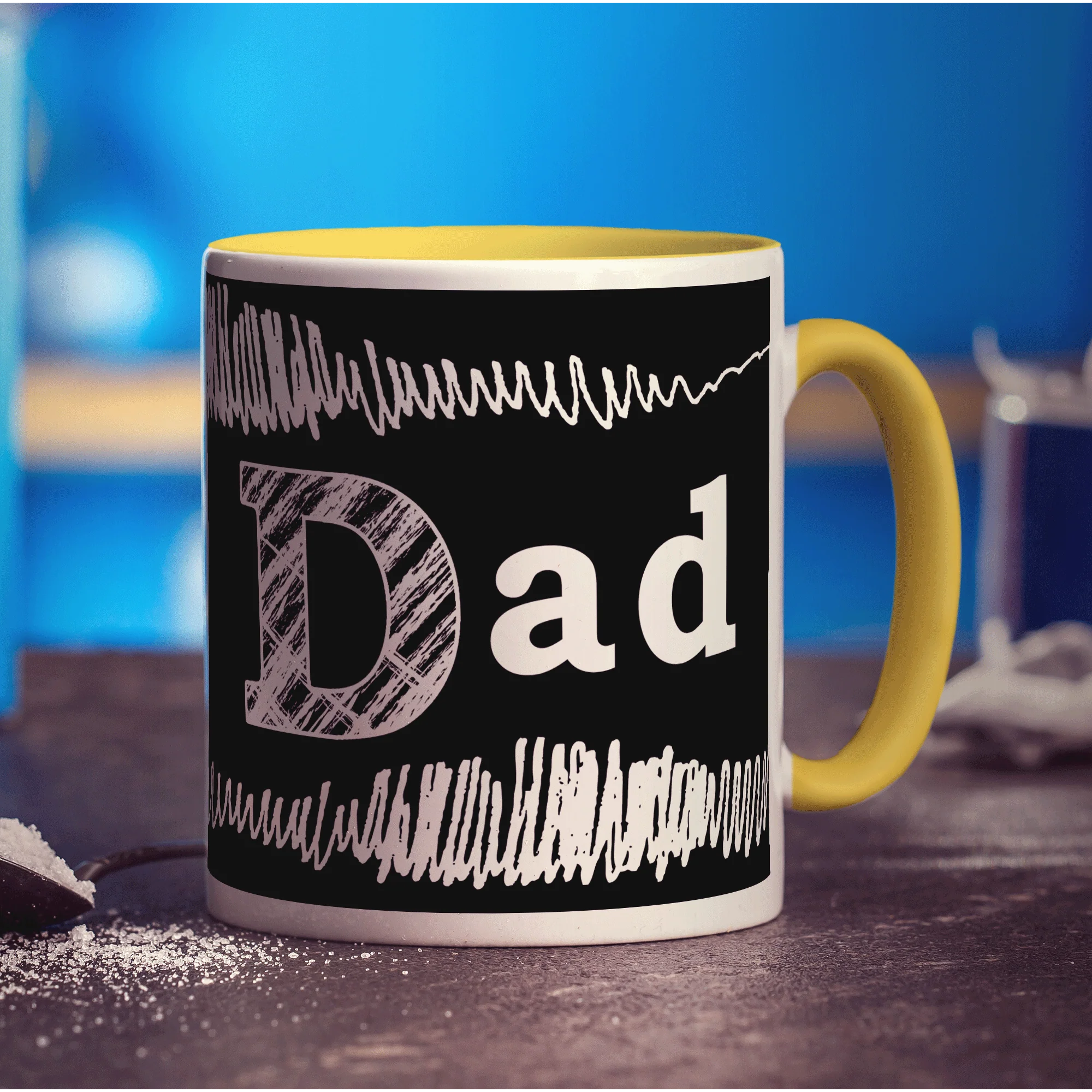 "Dad" Blackboard Style Scribble Mug - Image 4