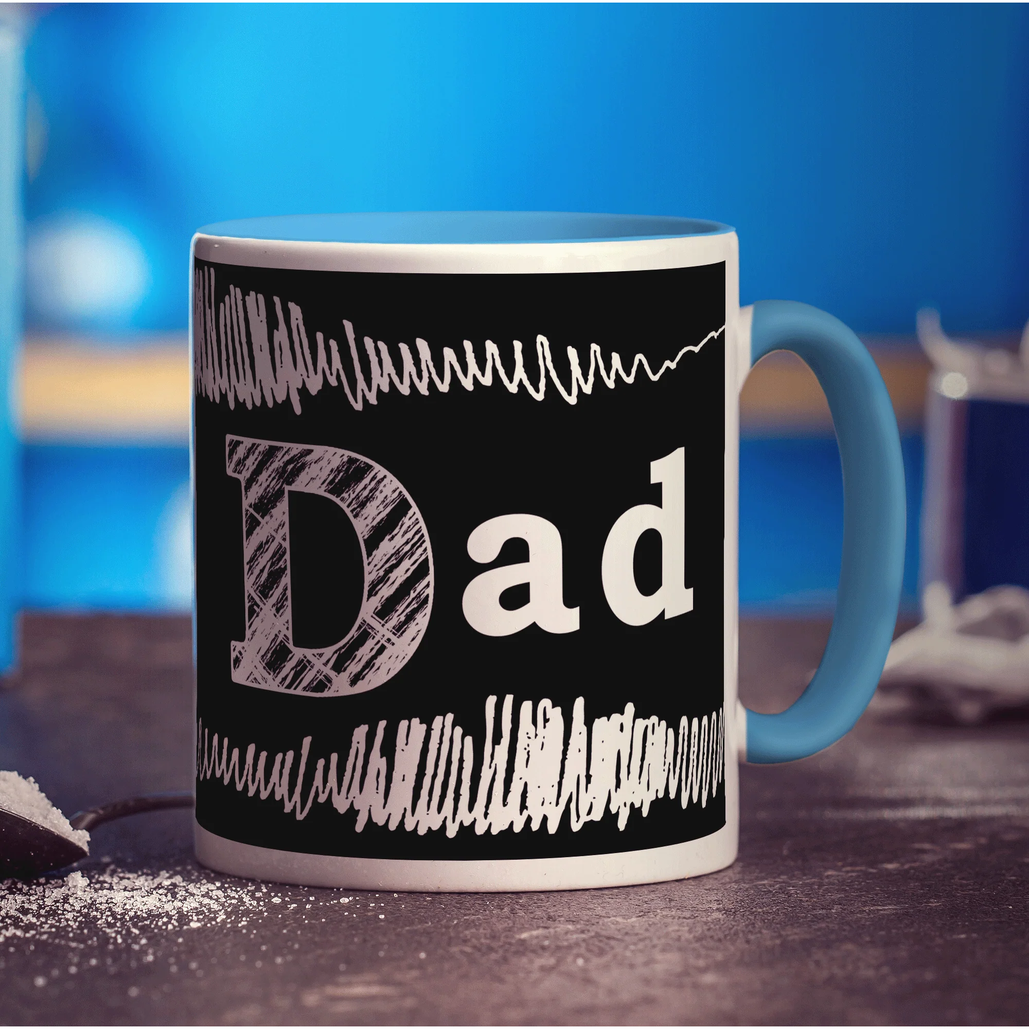 "Dad" Blackboard Style Scribble Mug - Image 7