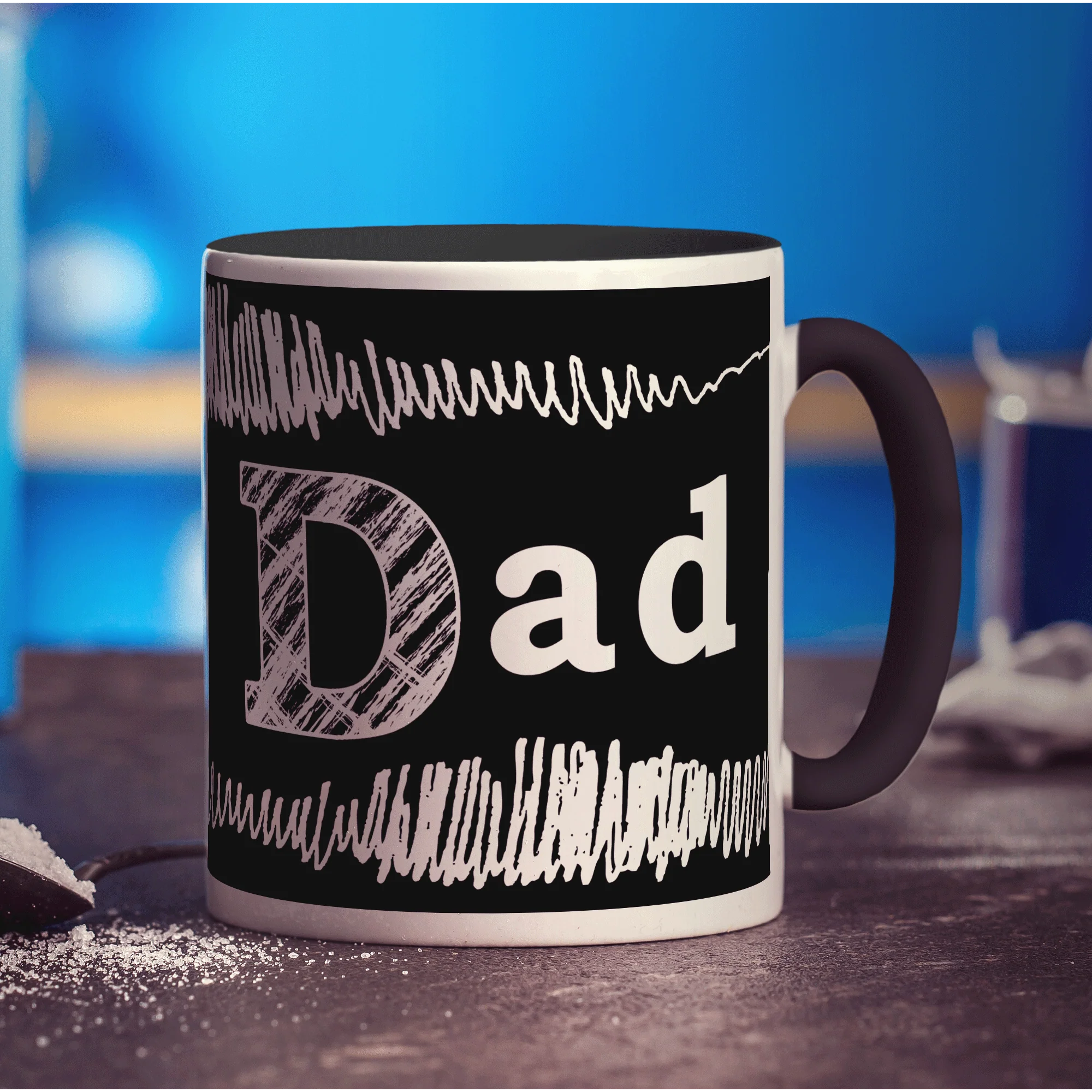 "Dad" Blackboard Style Scribble Mug - Image 9