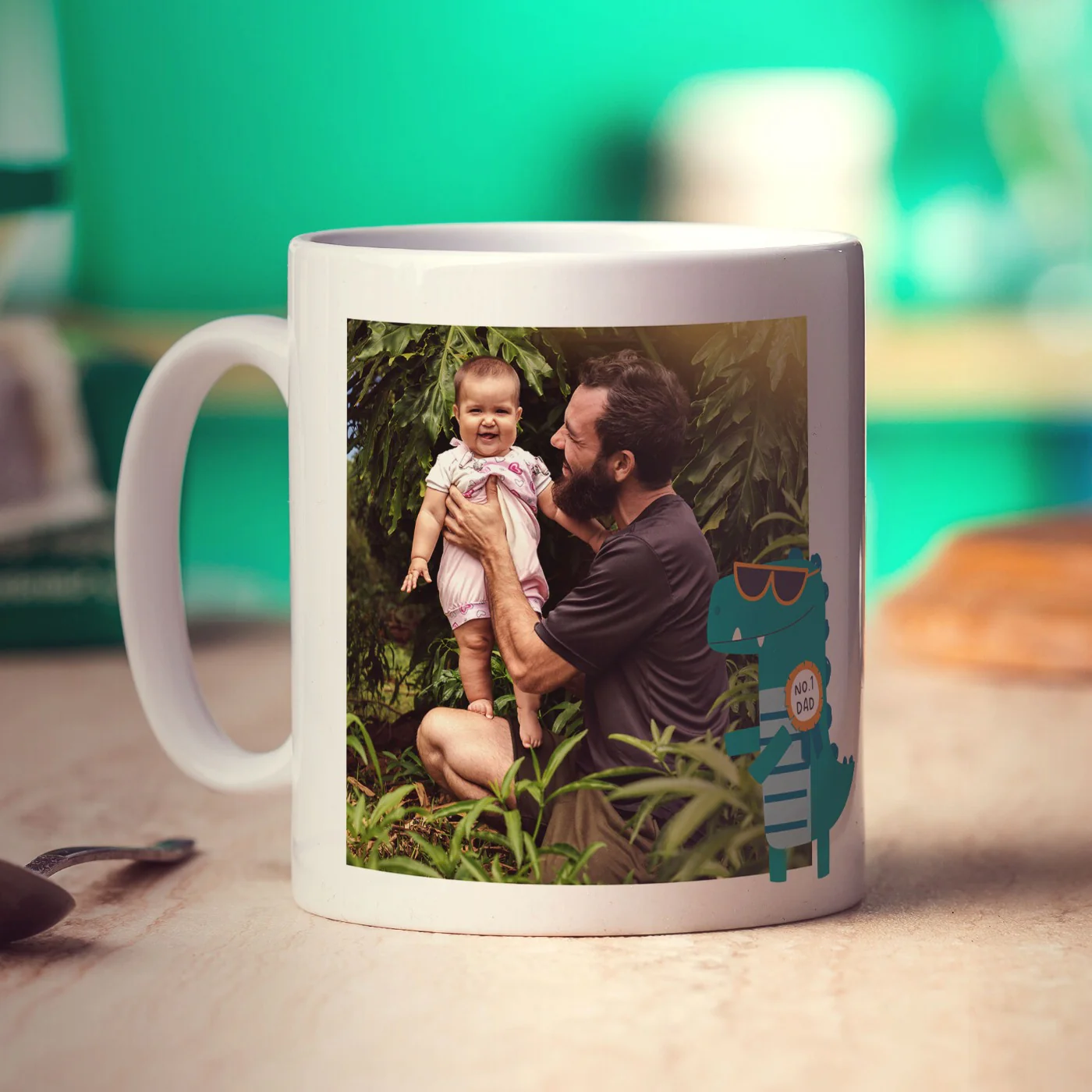 Daddy You're Roarsome Photo and Message Mug - Image 2