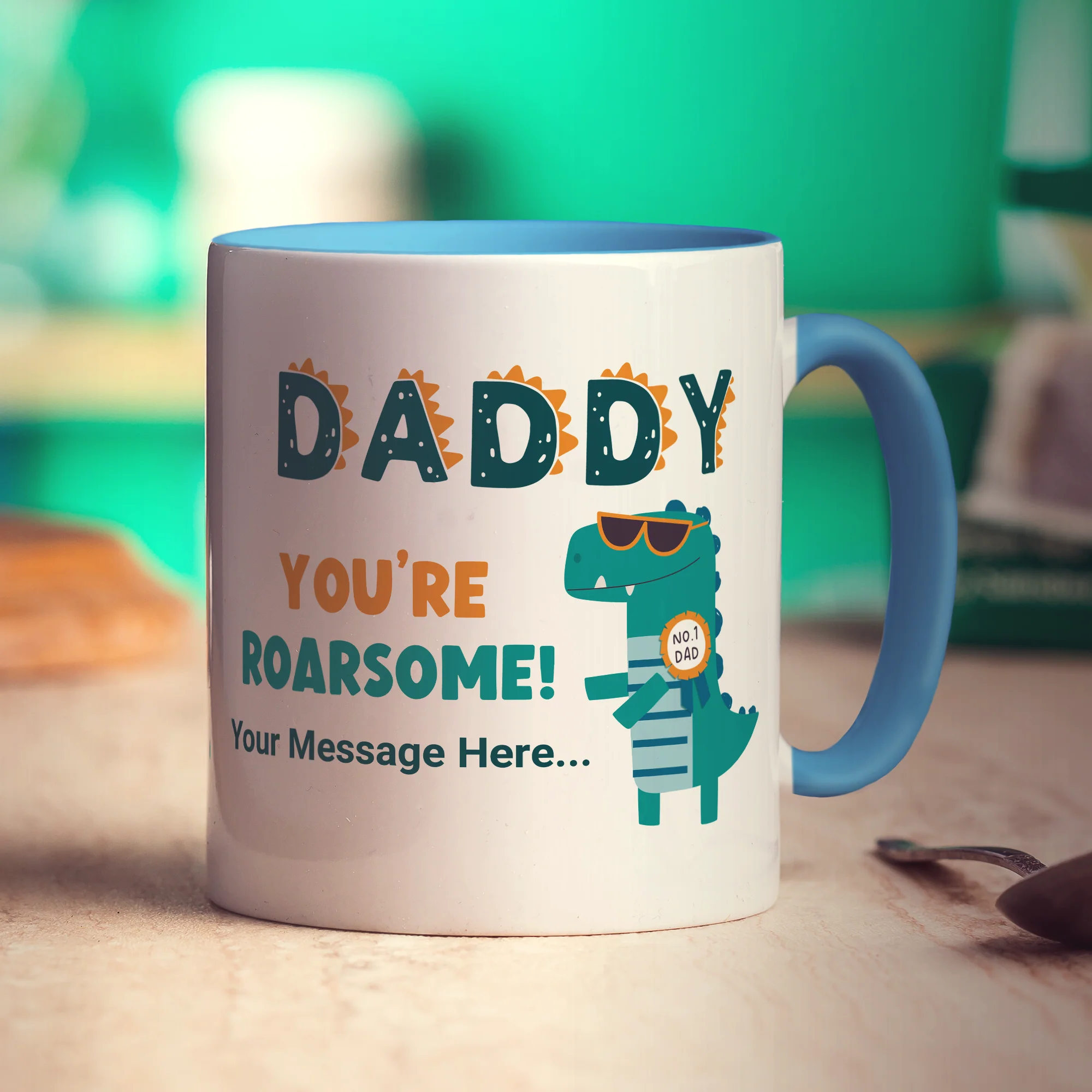Daddy You're Roarsome Photo and Message Mug - Image 5