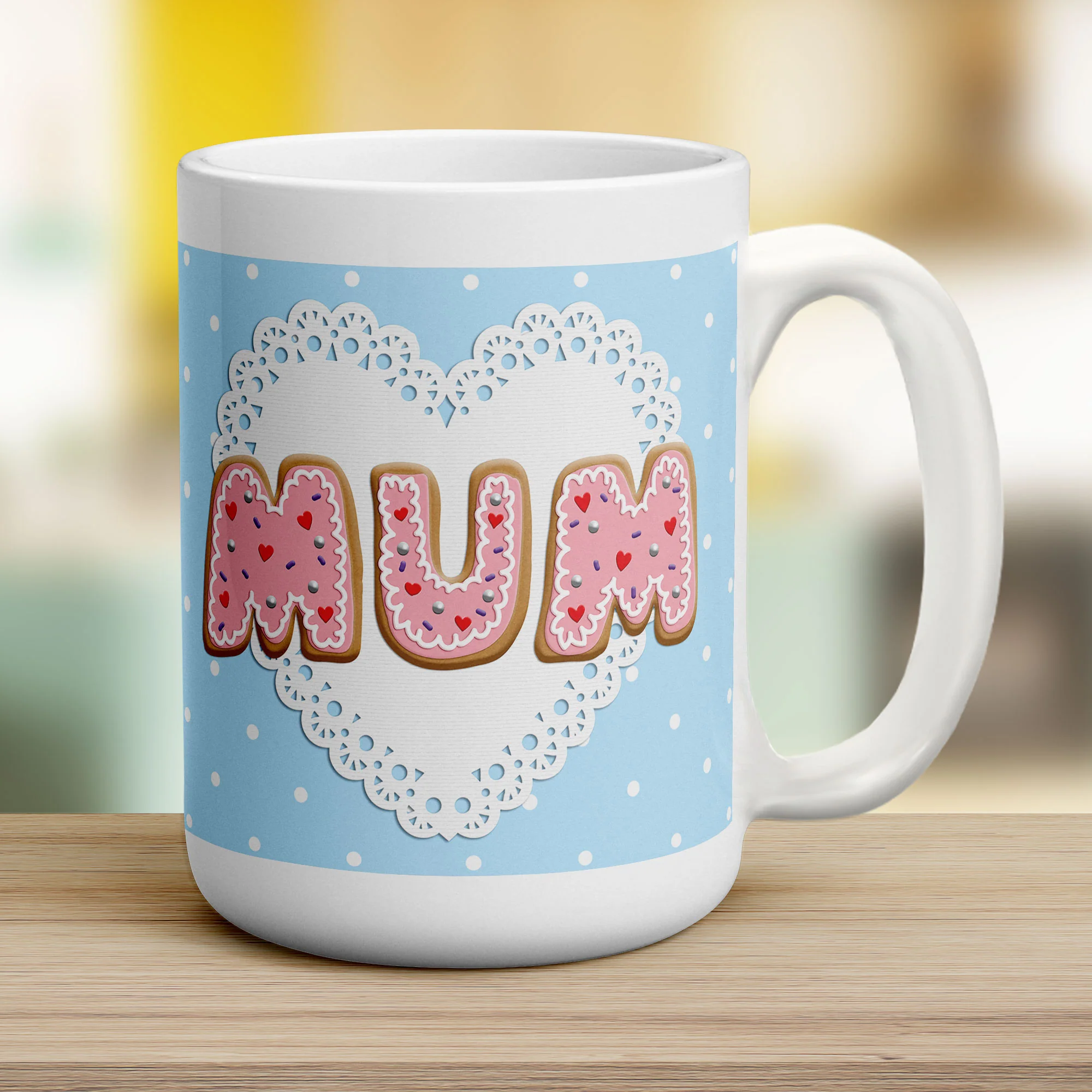 Decorated Biscuit "Mum" Message Mug - Image 11