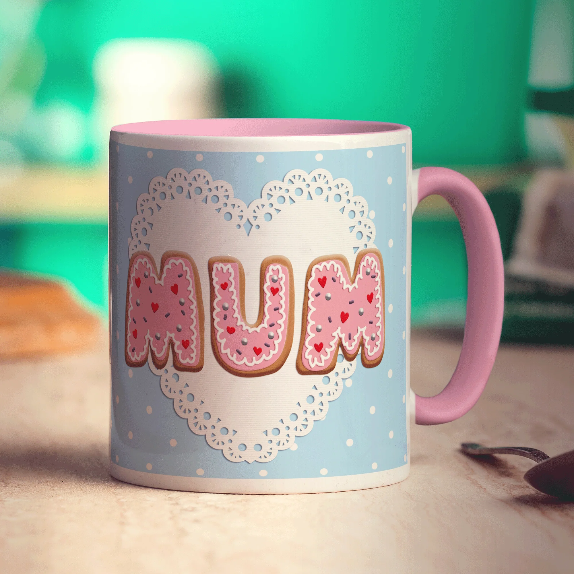 Decorated Biscuit "Mum" Message Mug - Image 8