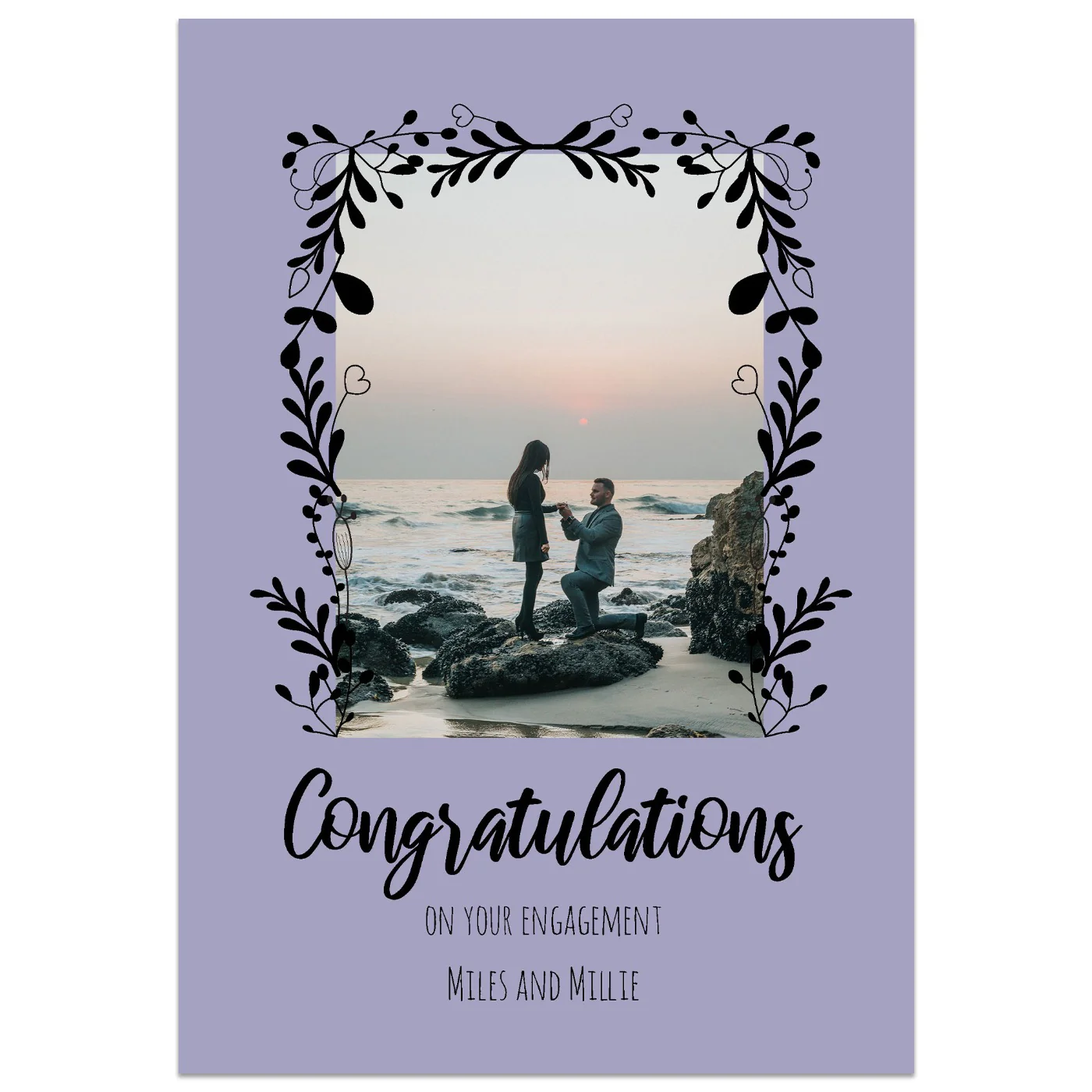 Decorative Engagement Photo Card