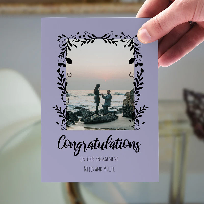 Decorative Engagement Photo Card - Image 2