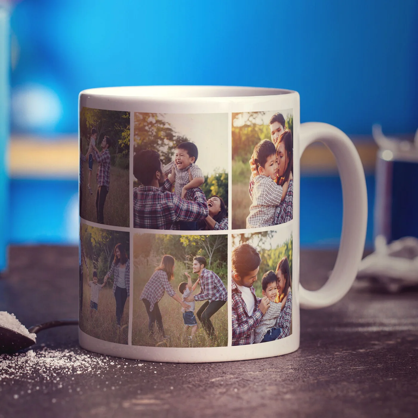 Double Sided 6 Photo Grid Collage Mug - Image 4