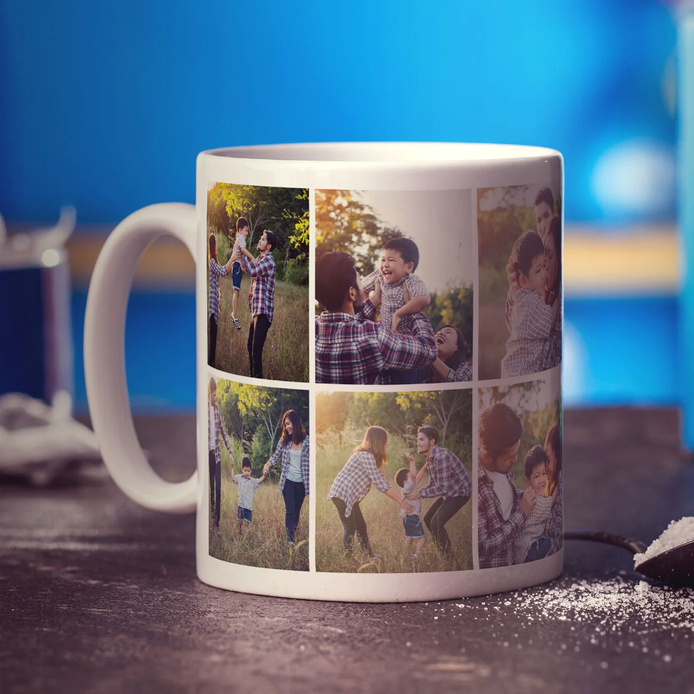 Double Sided 6 Photo Grid Collage Mug - Image 5