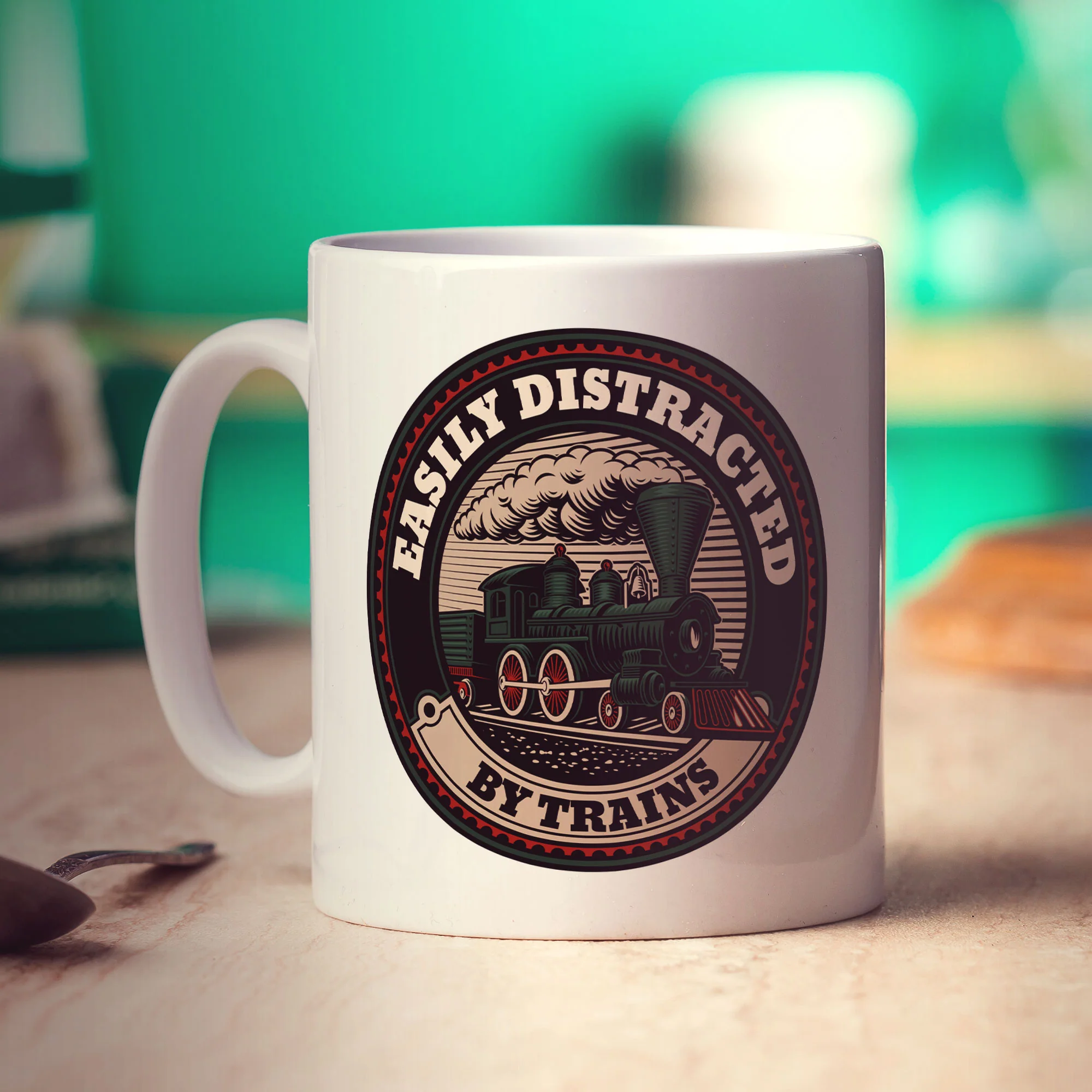 Easily Distracted by Trains Mug - Image 4