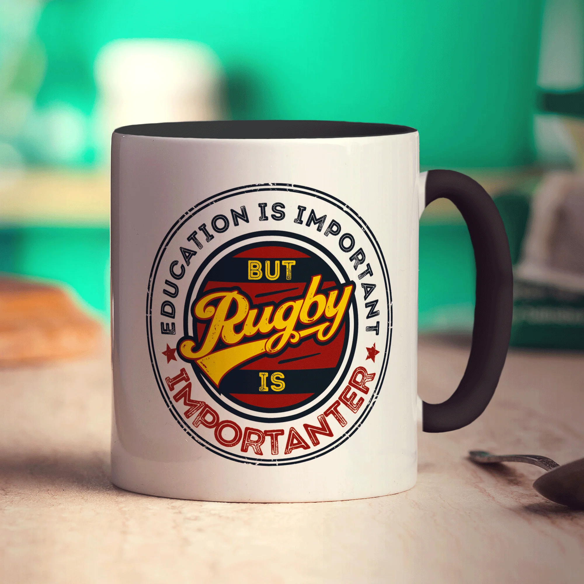 Education is Important But Rugby is Importanter Mug - Image 10