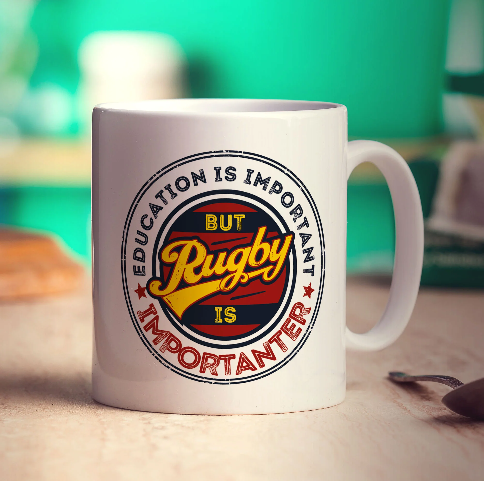 Education is Important But Rugby is Importanter Mug - Image 3