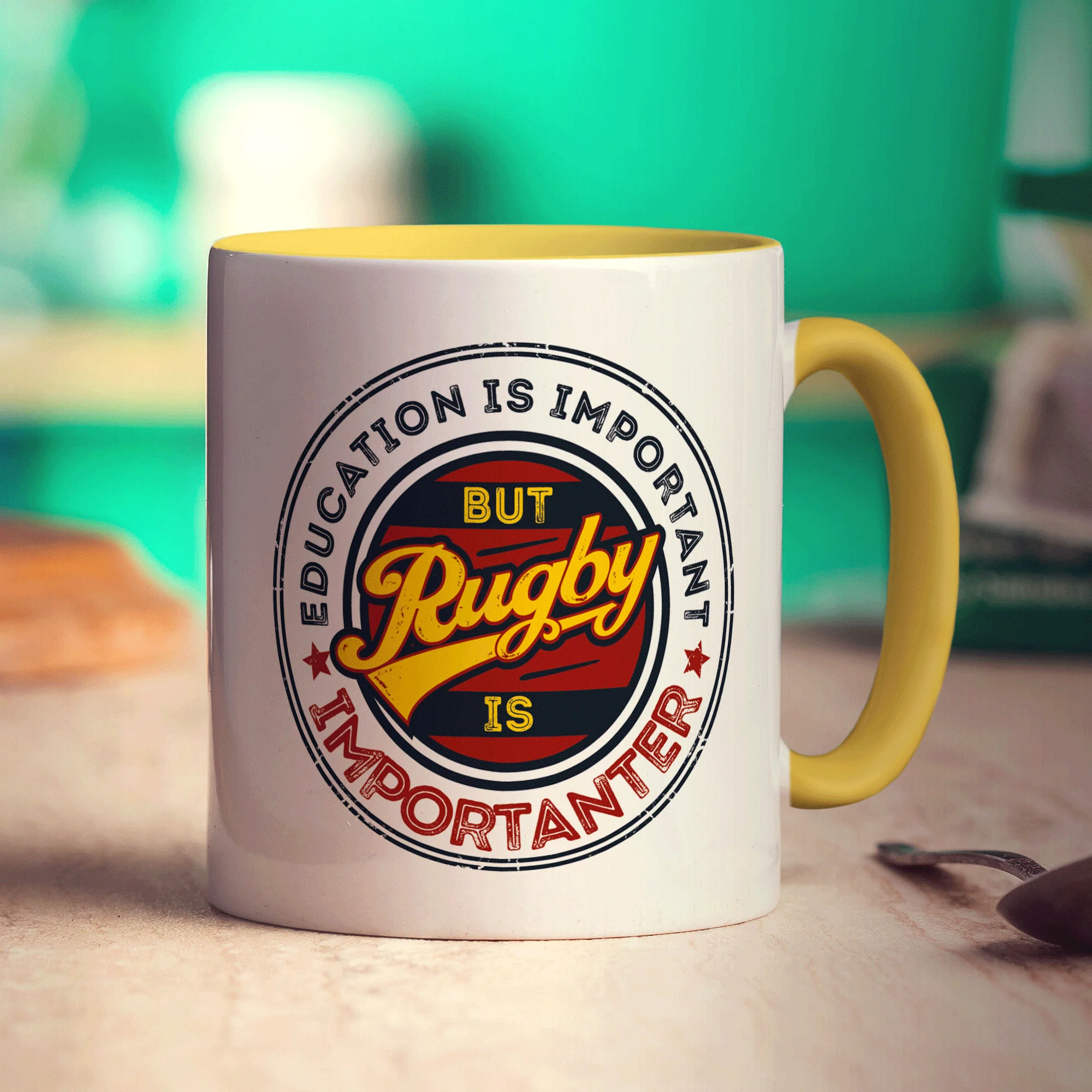 Education is Important But Rugby is Importanter Mug - Image 5