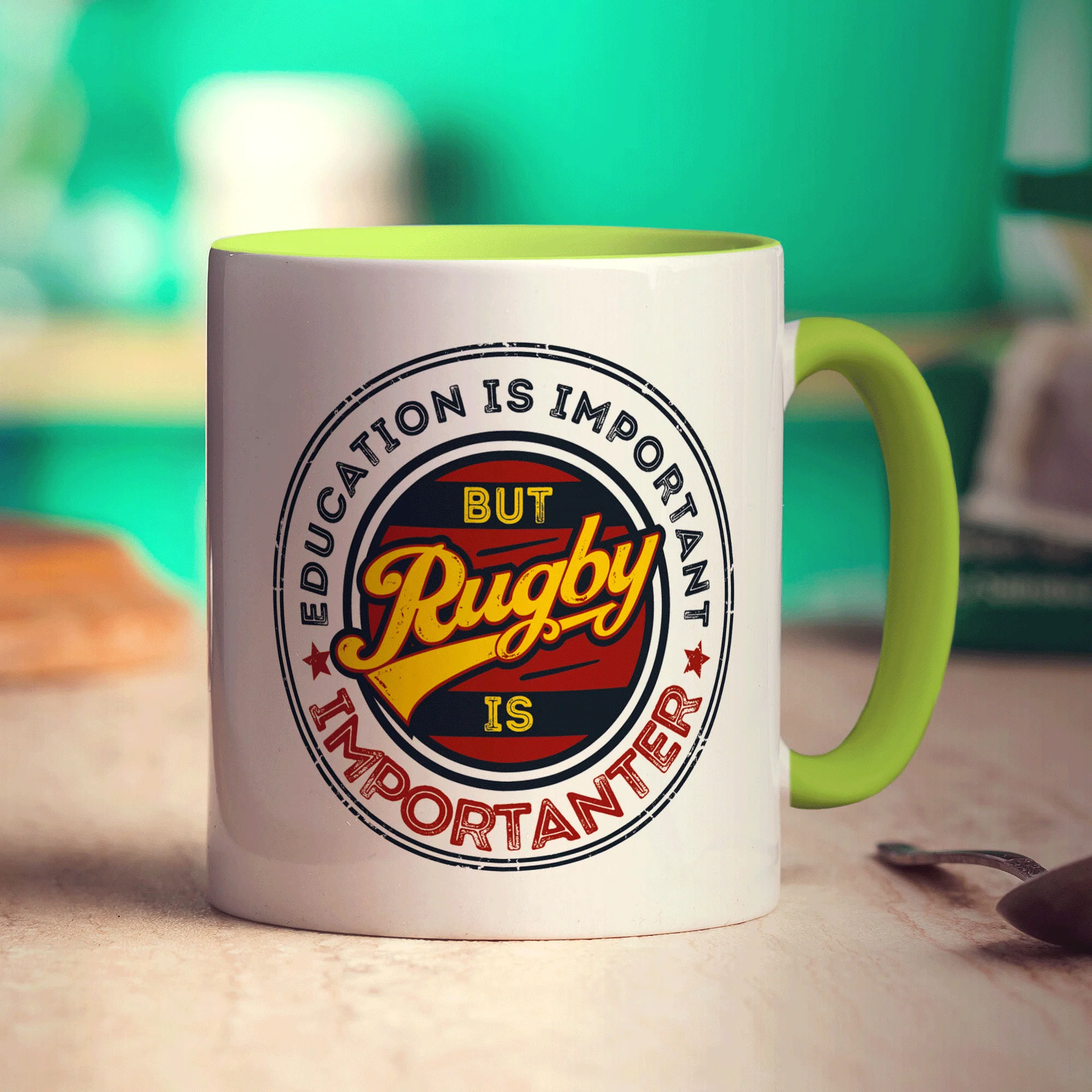Education is Important But Rugby is Importanter Mug - Image 7