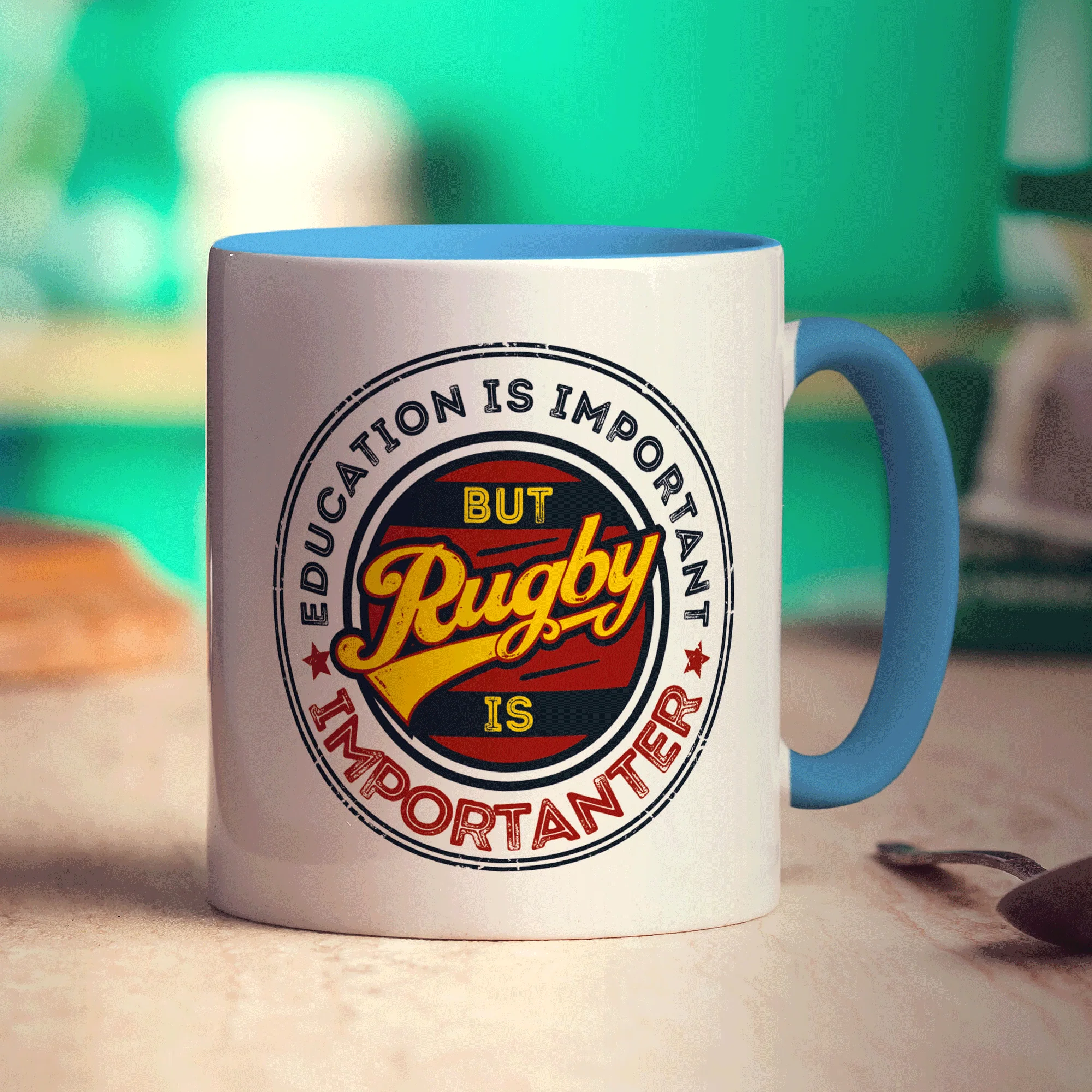 Education is Important But Rugby is Importanter Mug - Image 8