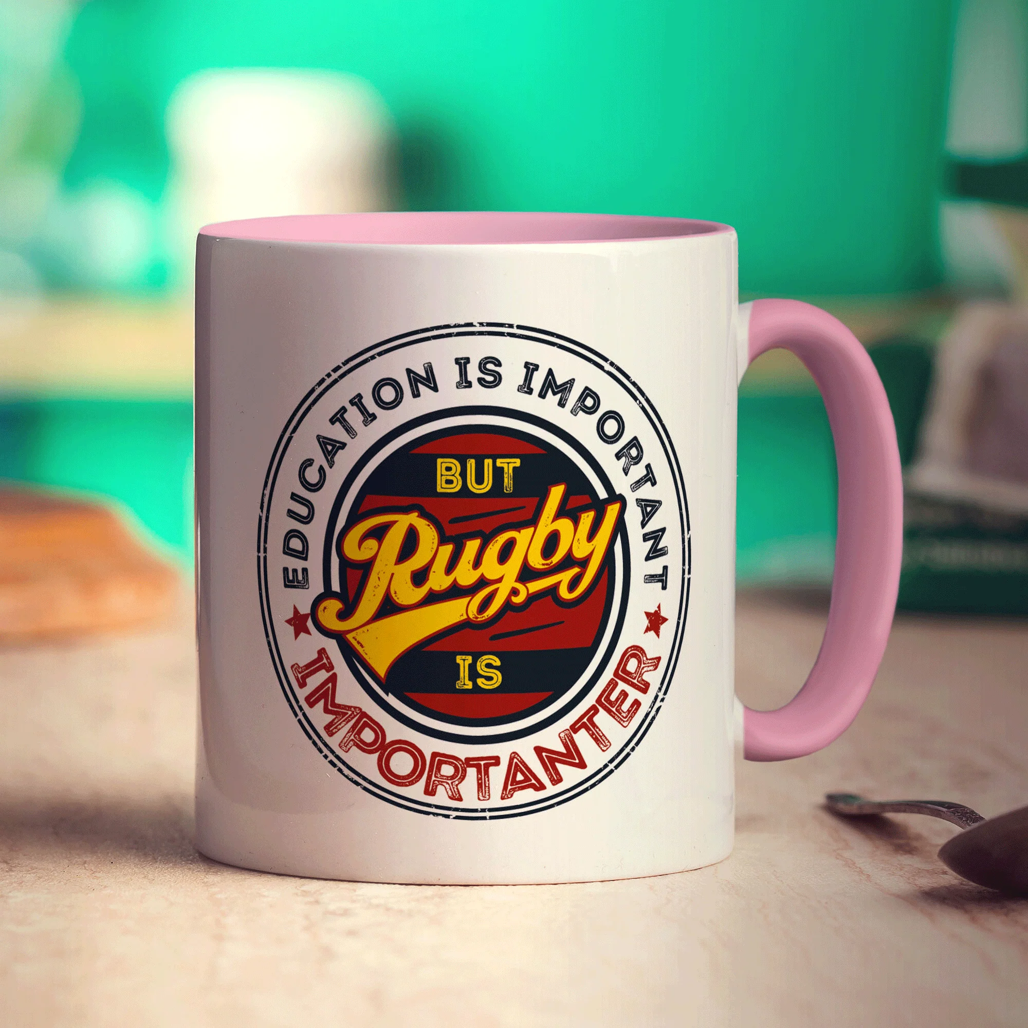 Education is Important But Rugby is Importanter Mug - Image 9