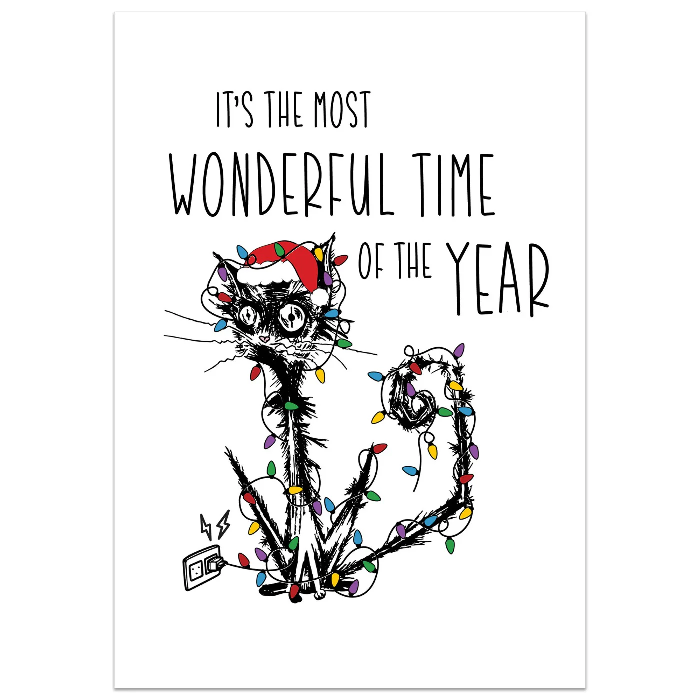 Electrocuted Cat Christmas Card