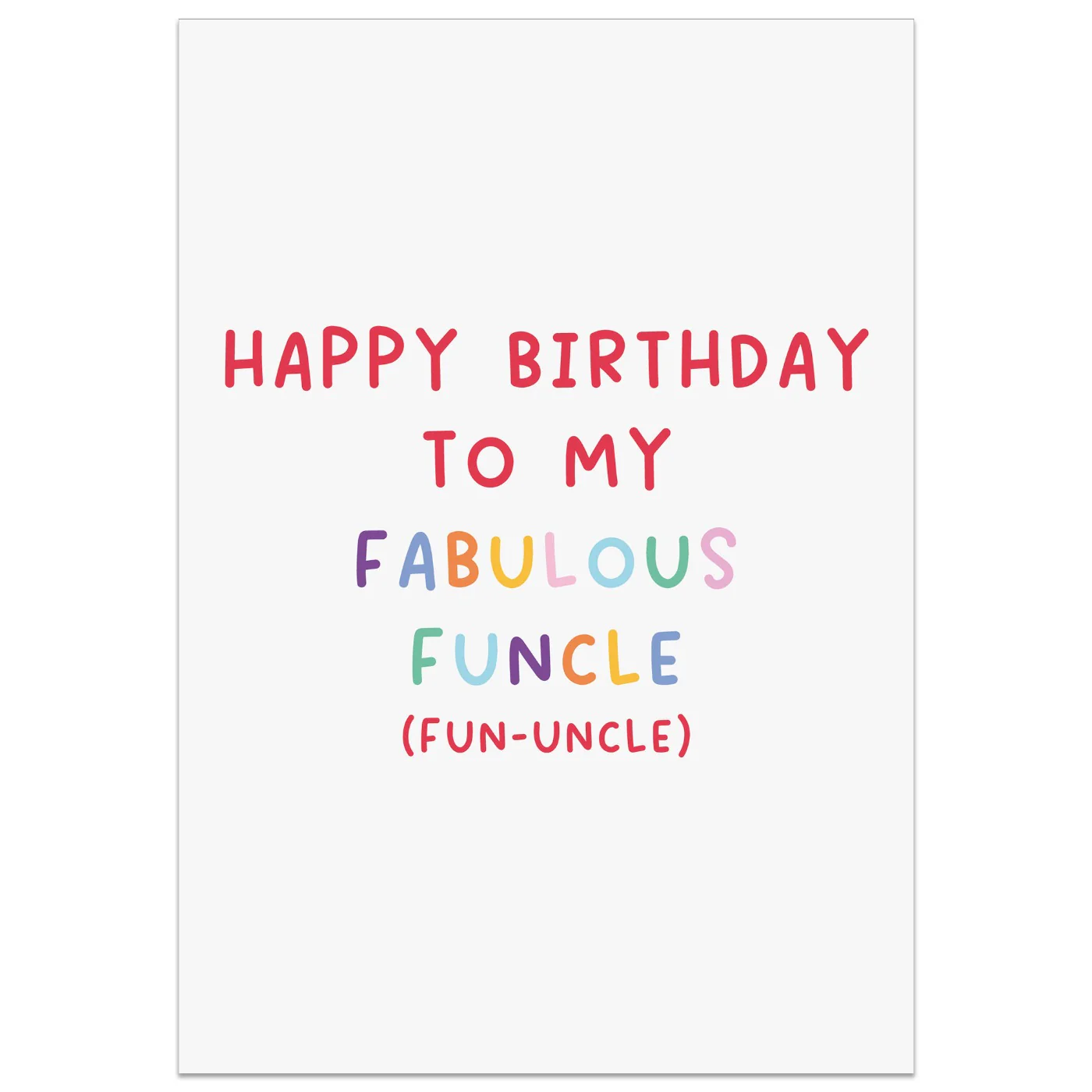 Fabulous Funcle Card