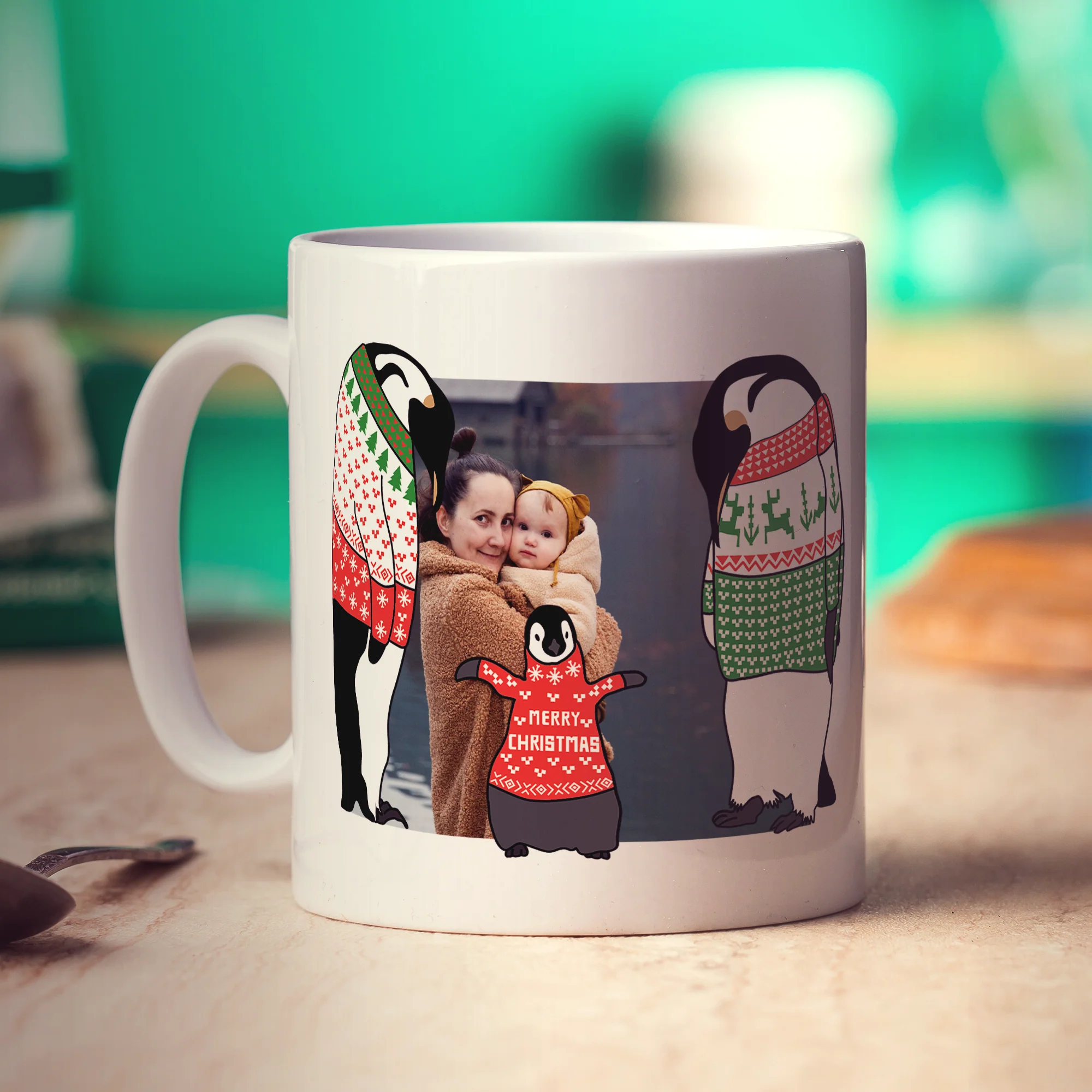 Family Penguin Photo Mug - Image 2