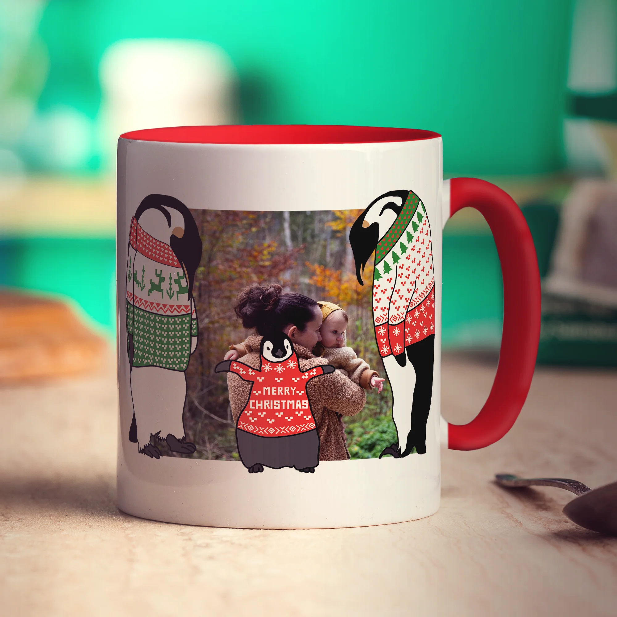 Family Penguin Photo Mug - Image 9
