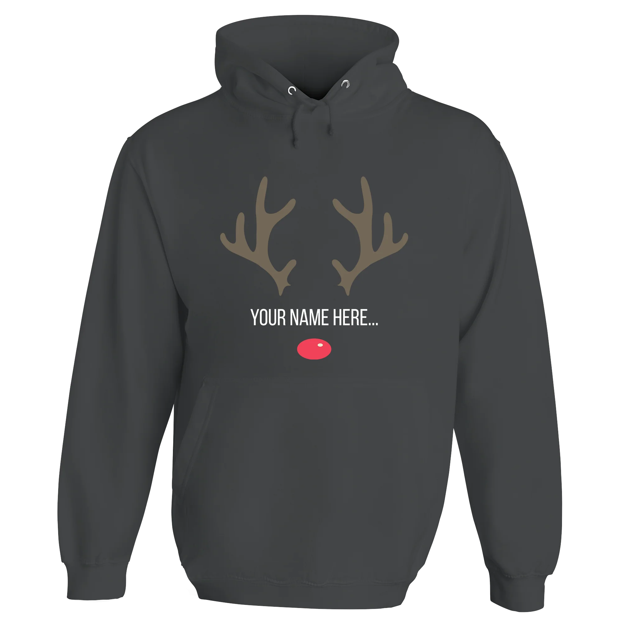 Festive Reindeer Name Personalised Hoodie - Image 2