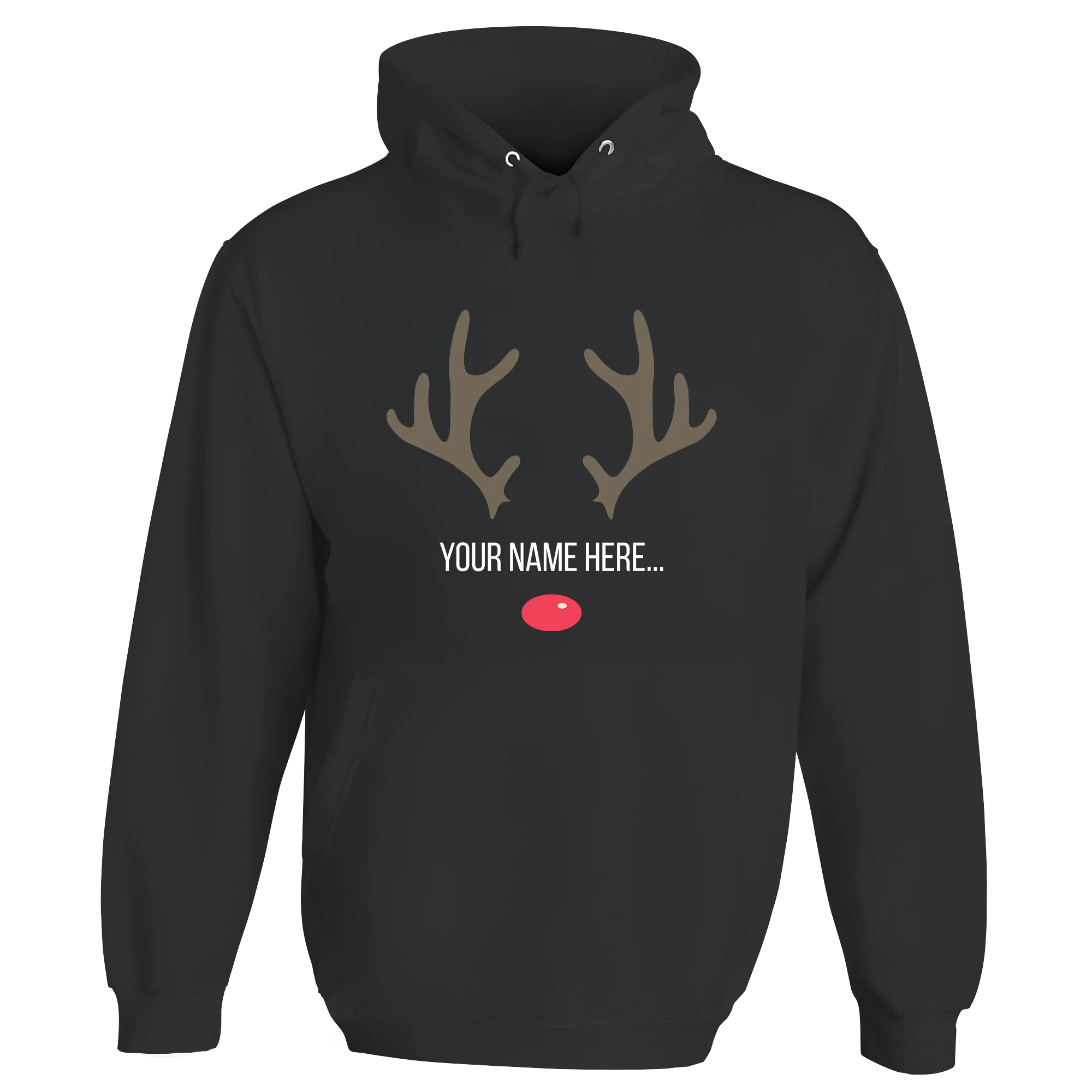 Festive Reindeer Name Personalised Hoodie - Image 3