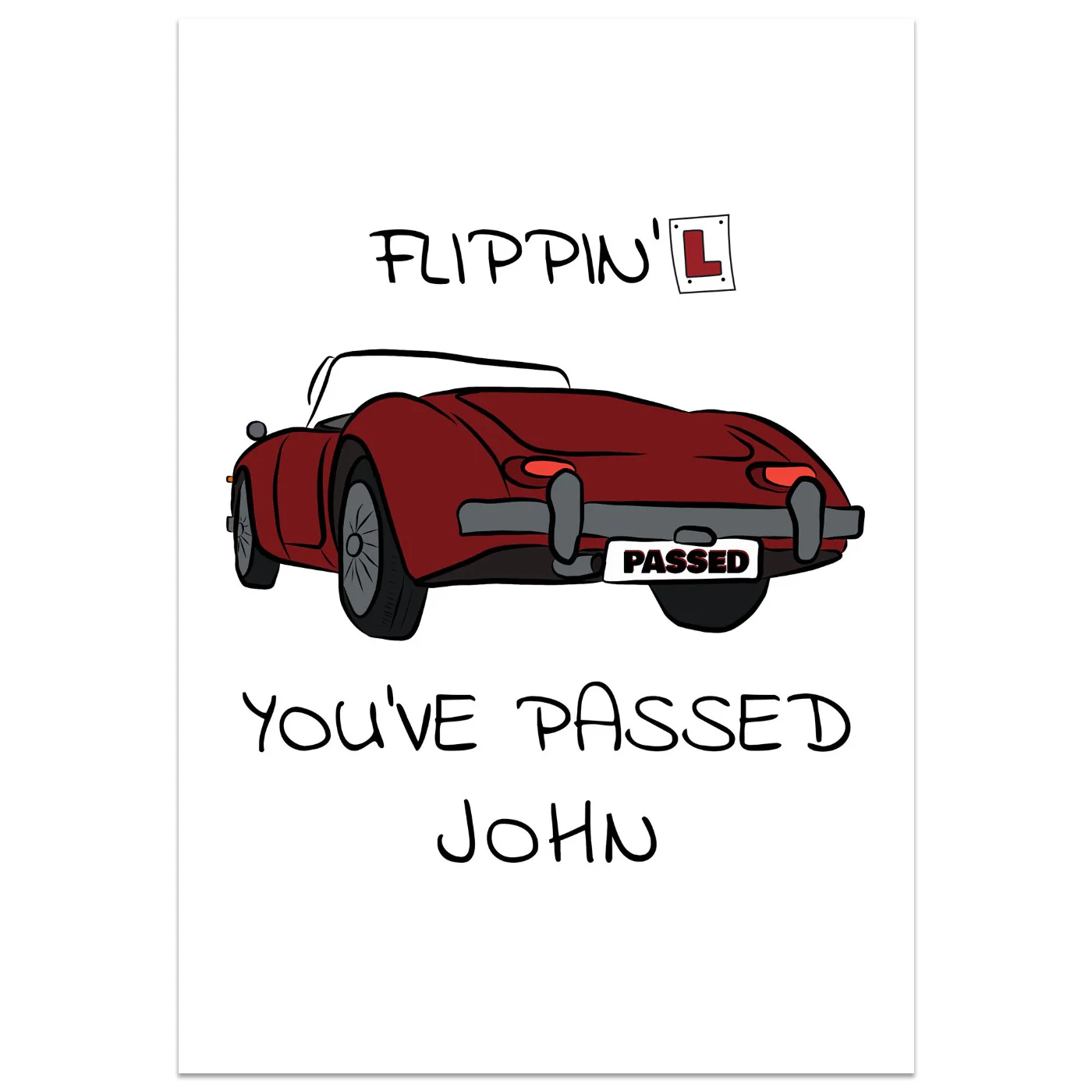 Flippin' L You've Passed Card