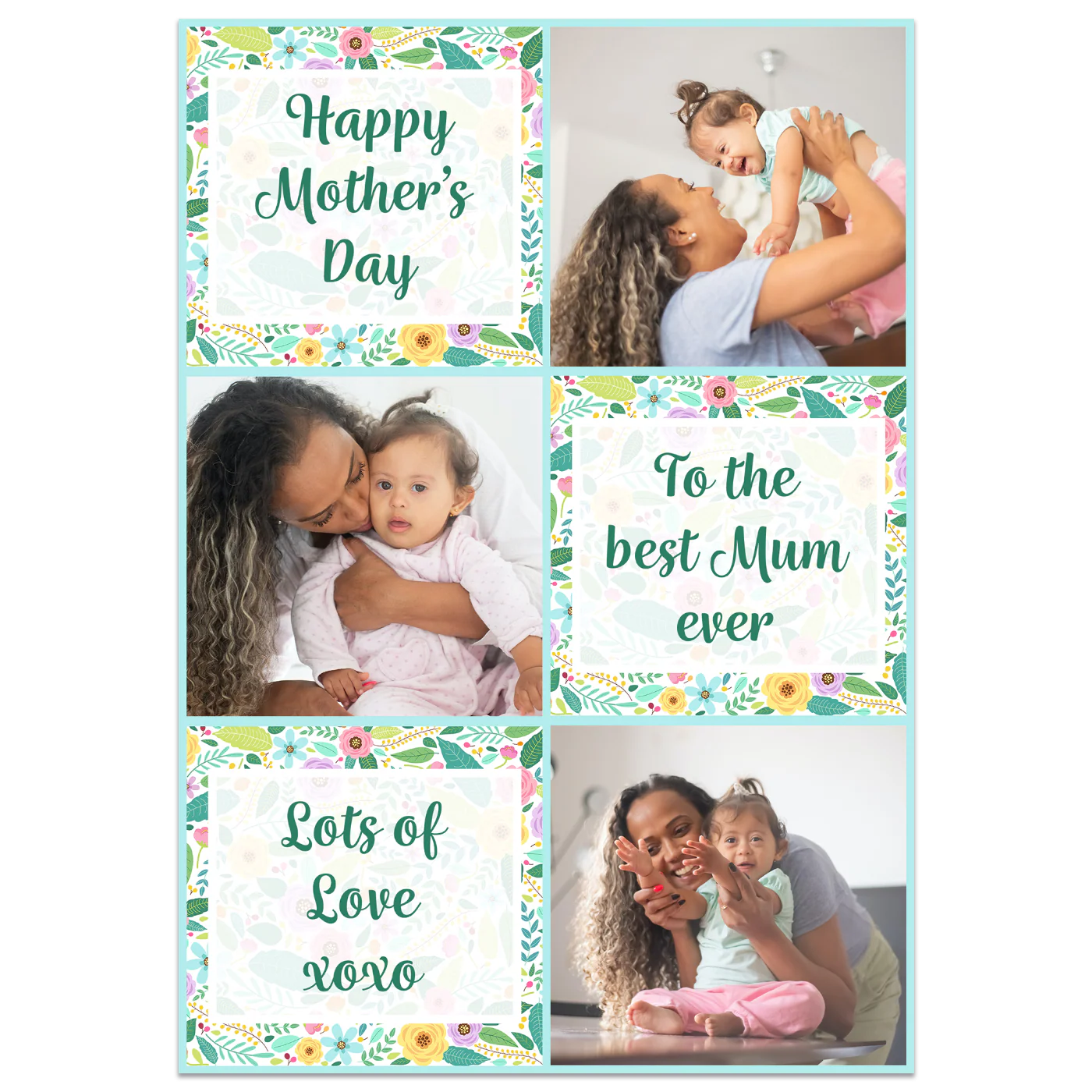 Floral Collage Photo Happy Mother's Day Card