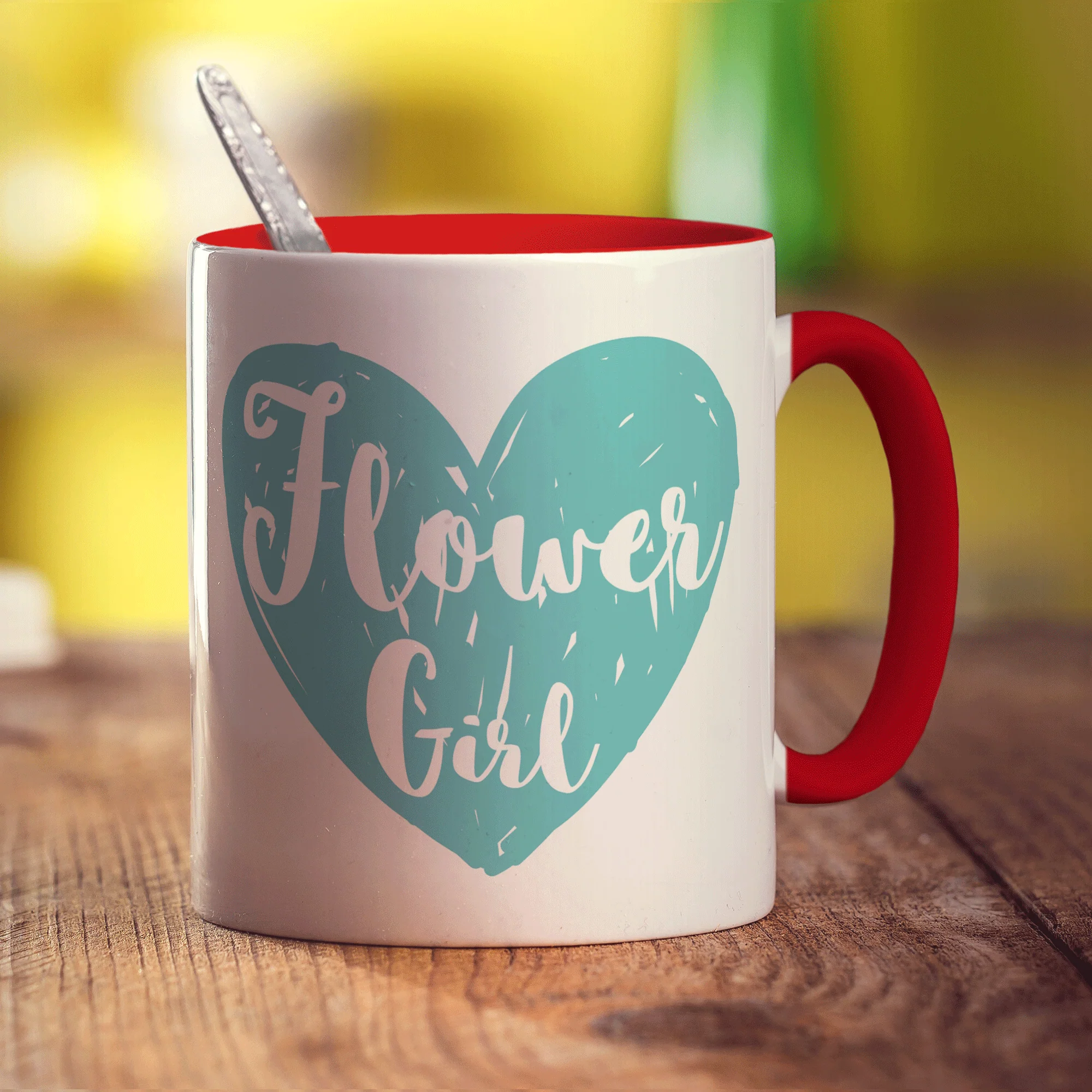 Flower Girl Heart Name Mug - Image 10