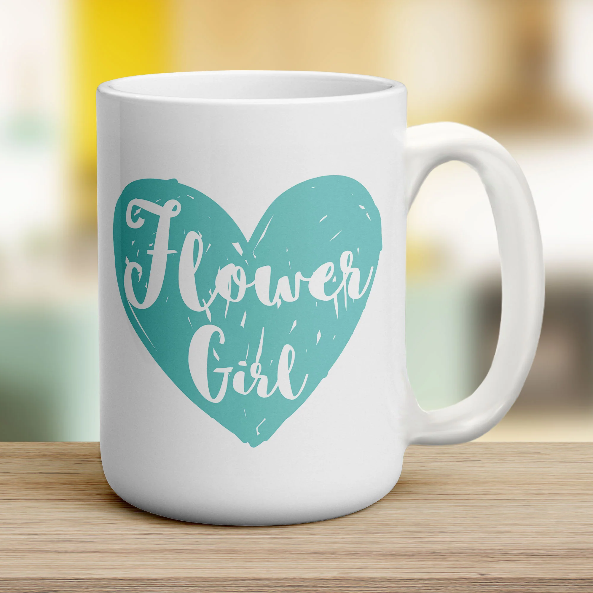 Flower Girl Heart Name Mug - Image 11